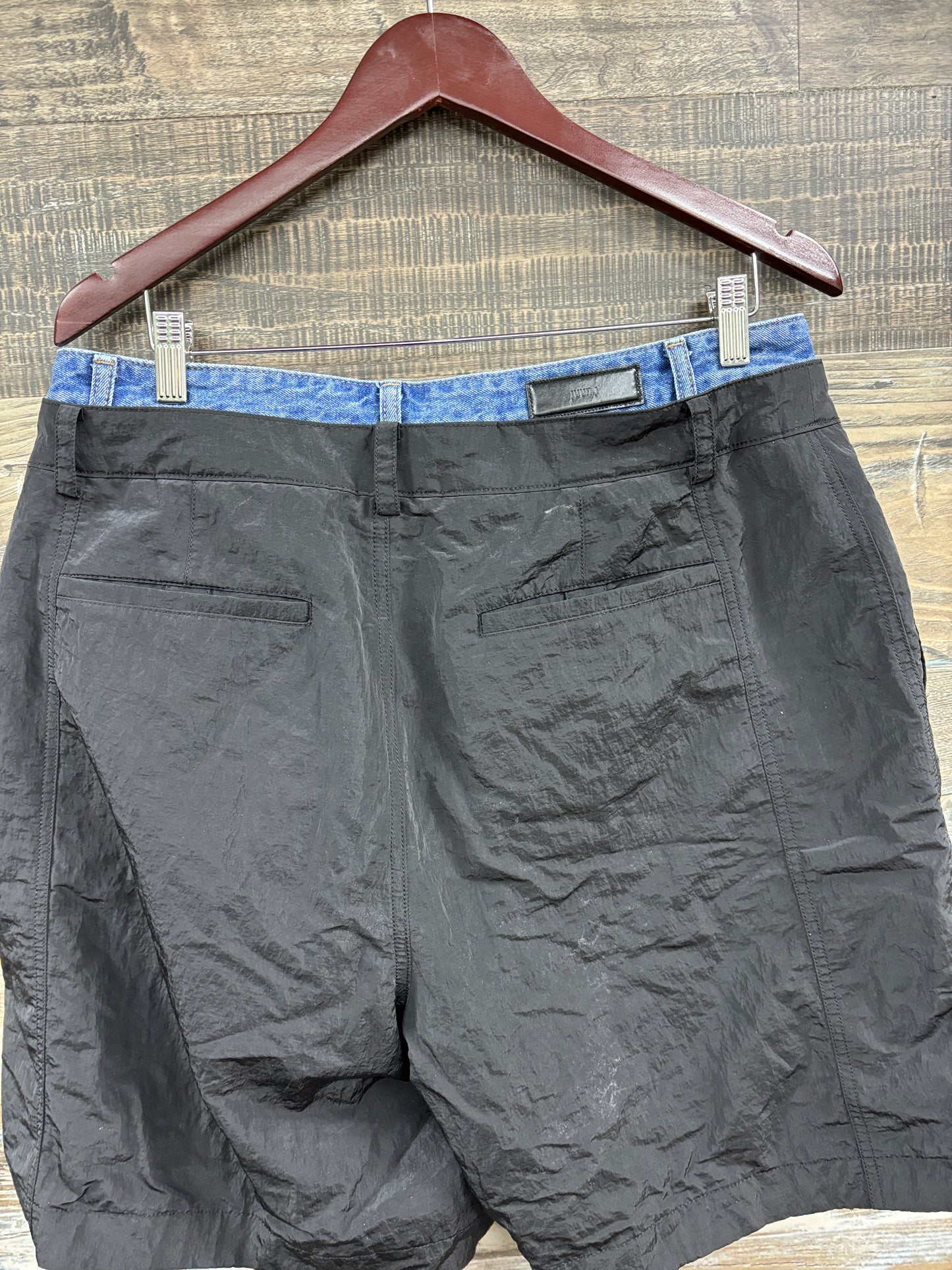 Juun. j double layered denim nylon shorts