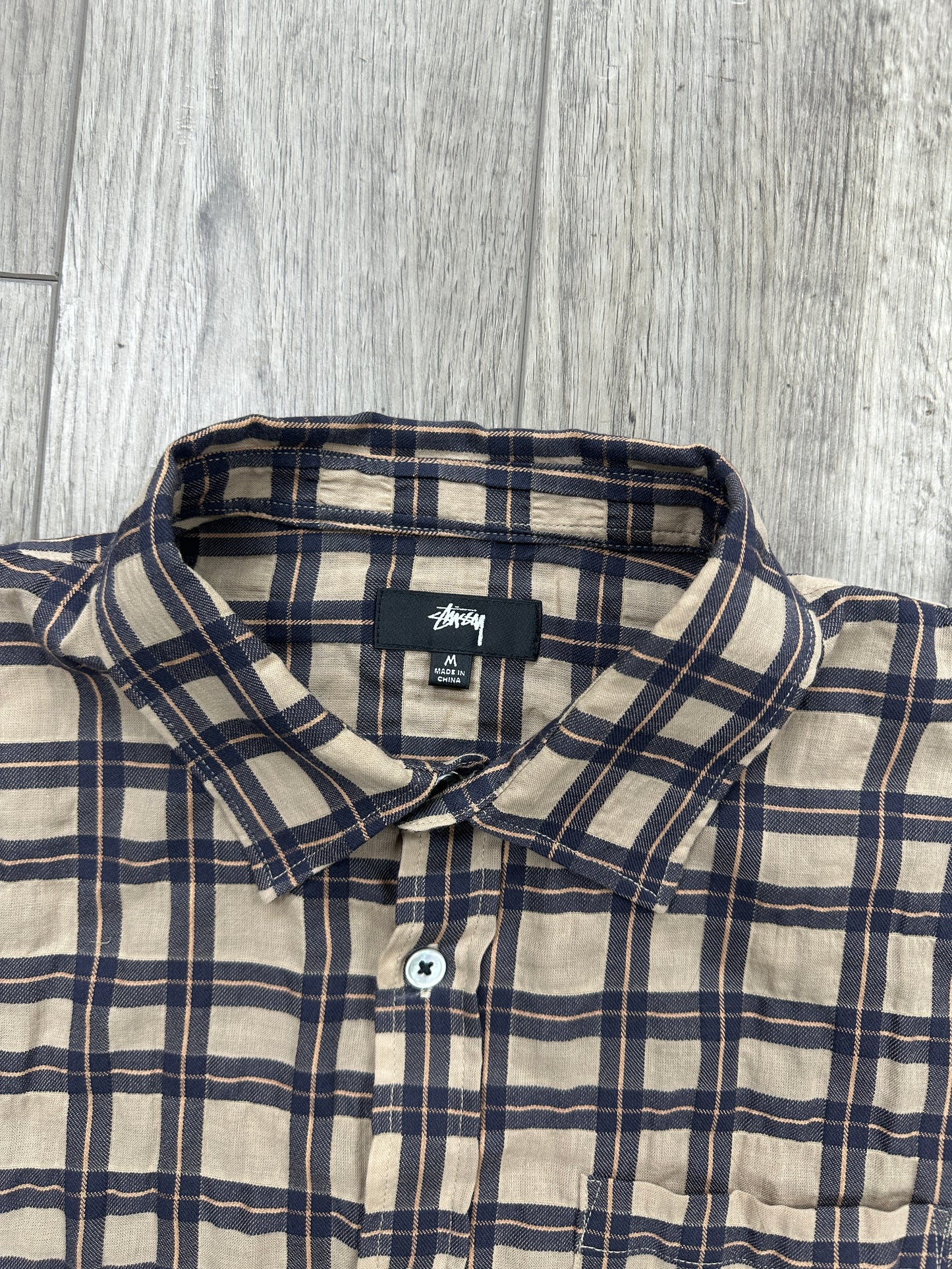 Stussy Button up flannel shirt Size M
