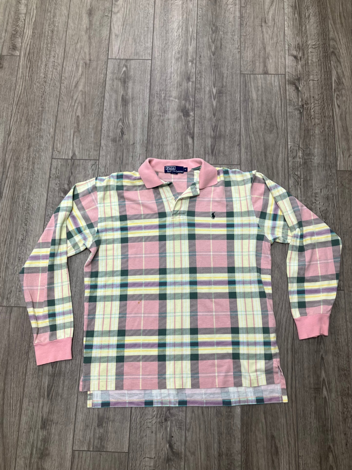 Vintage Polo Ralph Lauren Pink Plaid Long Sleeve Shirt M