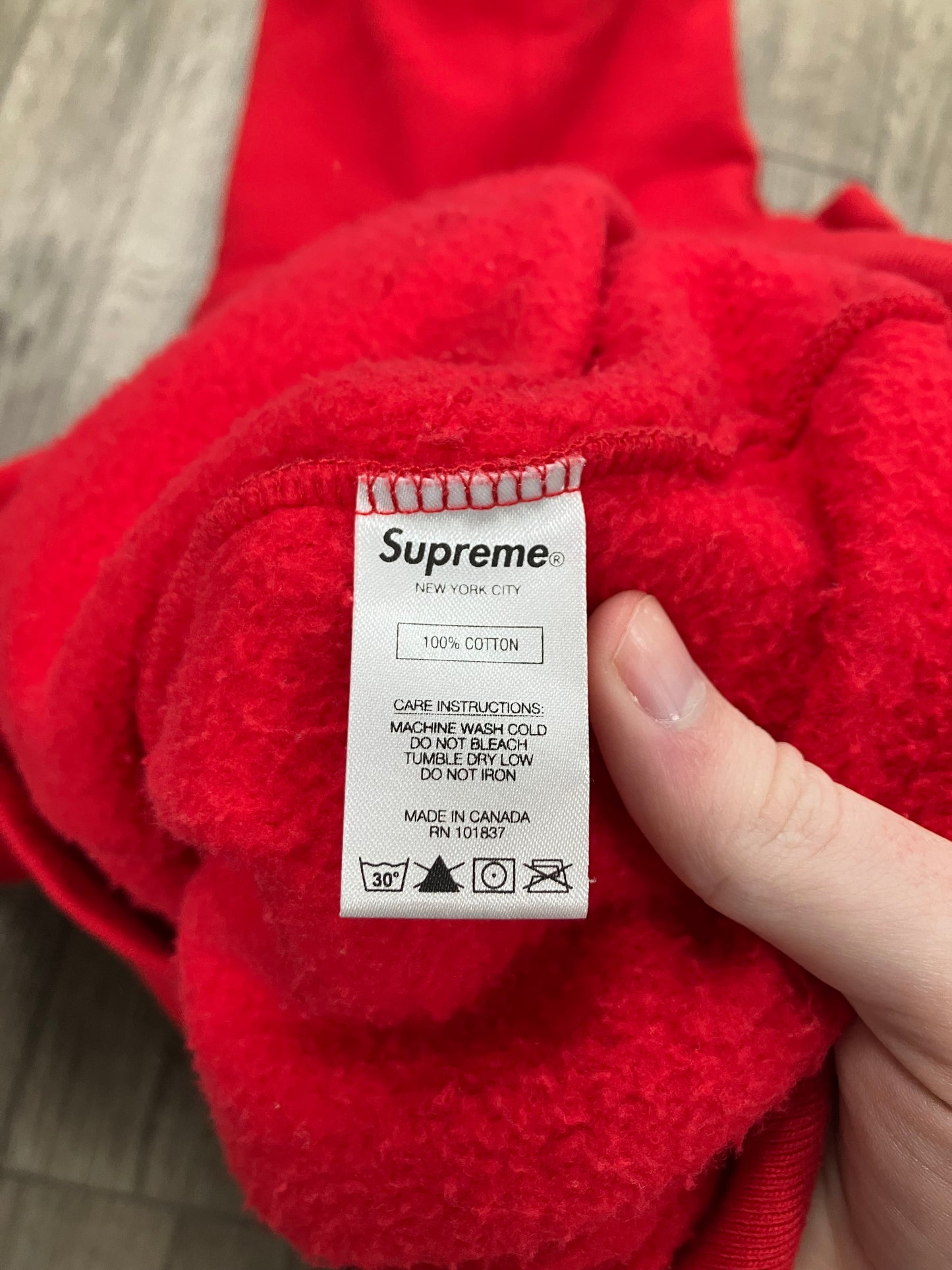Supreme Corner Label Hoodie Red Size Large