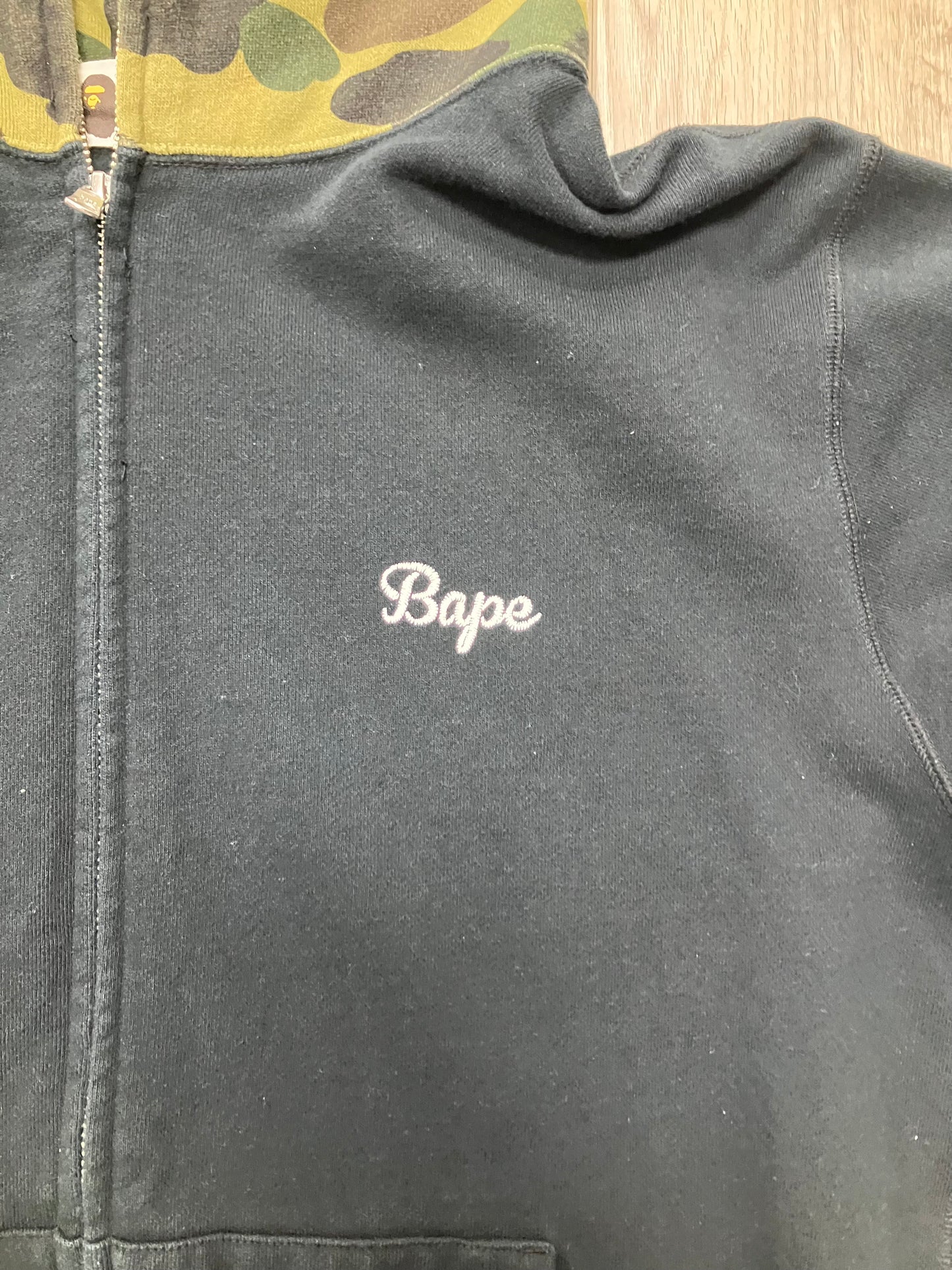 A Bathing Ape Embroidery Full Zip Hoodie Black L