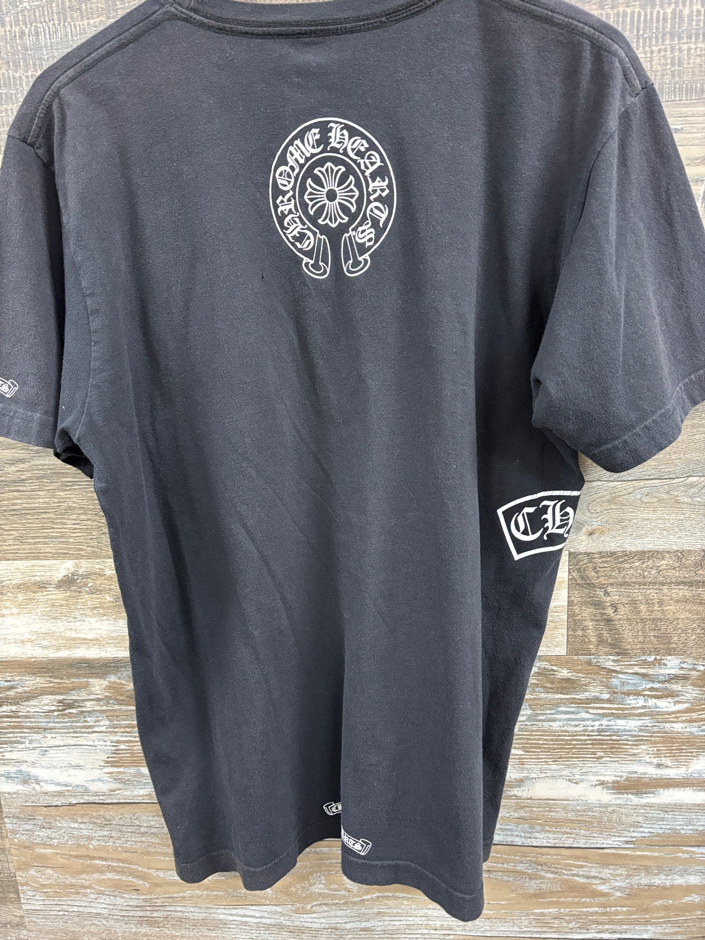 Chrome hearts t bar vertical logo tee shirt Large