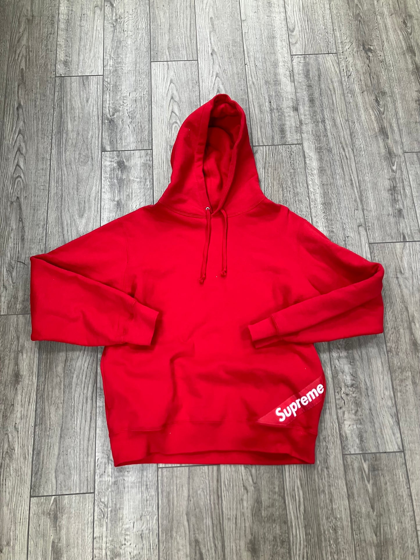 Supreme Corner Label Hoodie Red Size Large