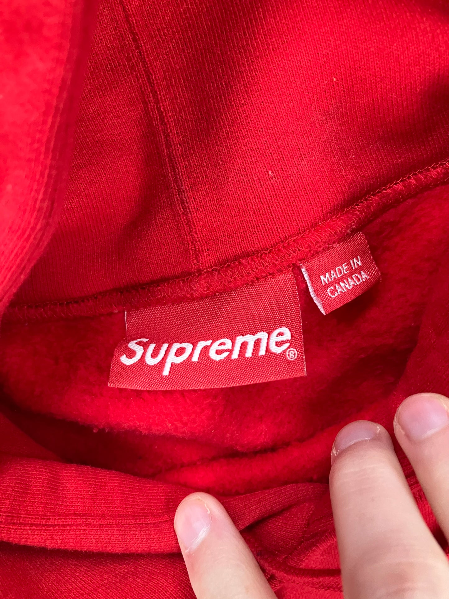 Supreme Corner Label Hoodie Red Size Large