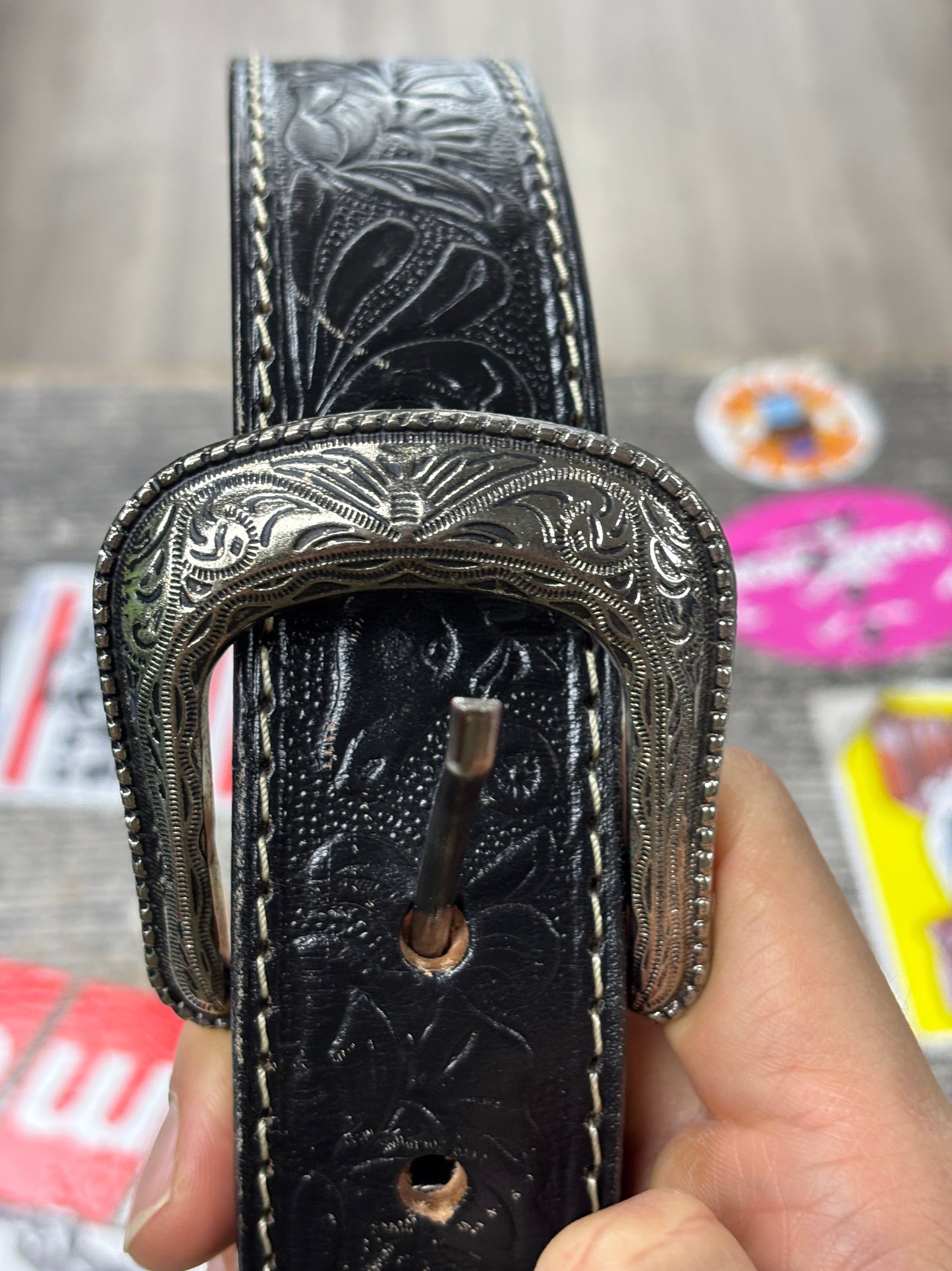 34- Tooled horse belt