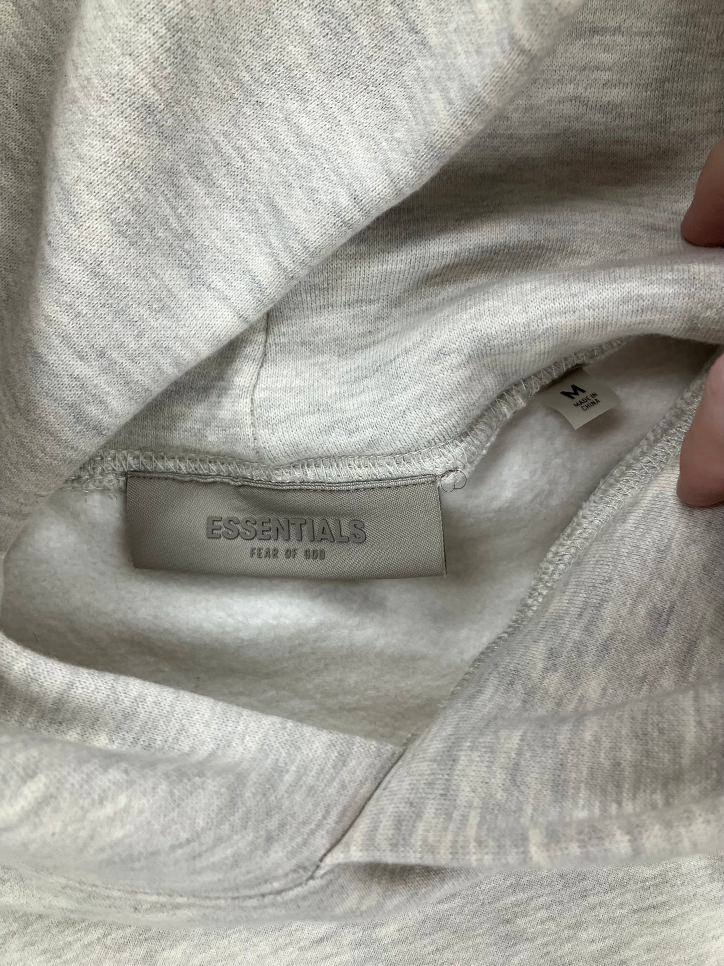 Essentials Heather Oatmeal Hoodie Size Medium