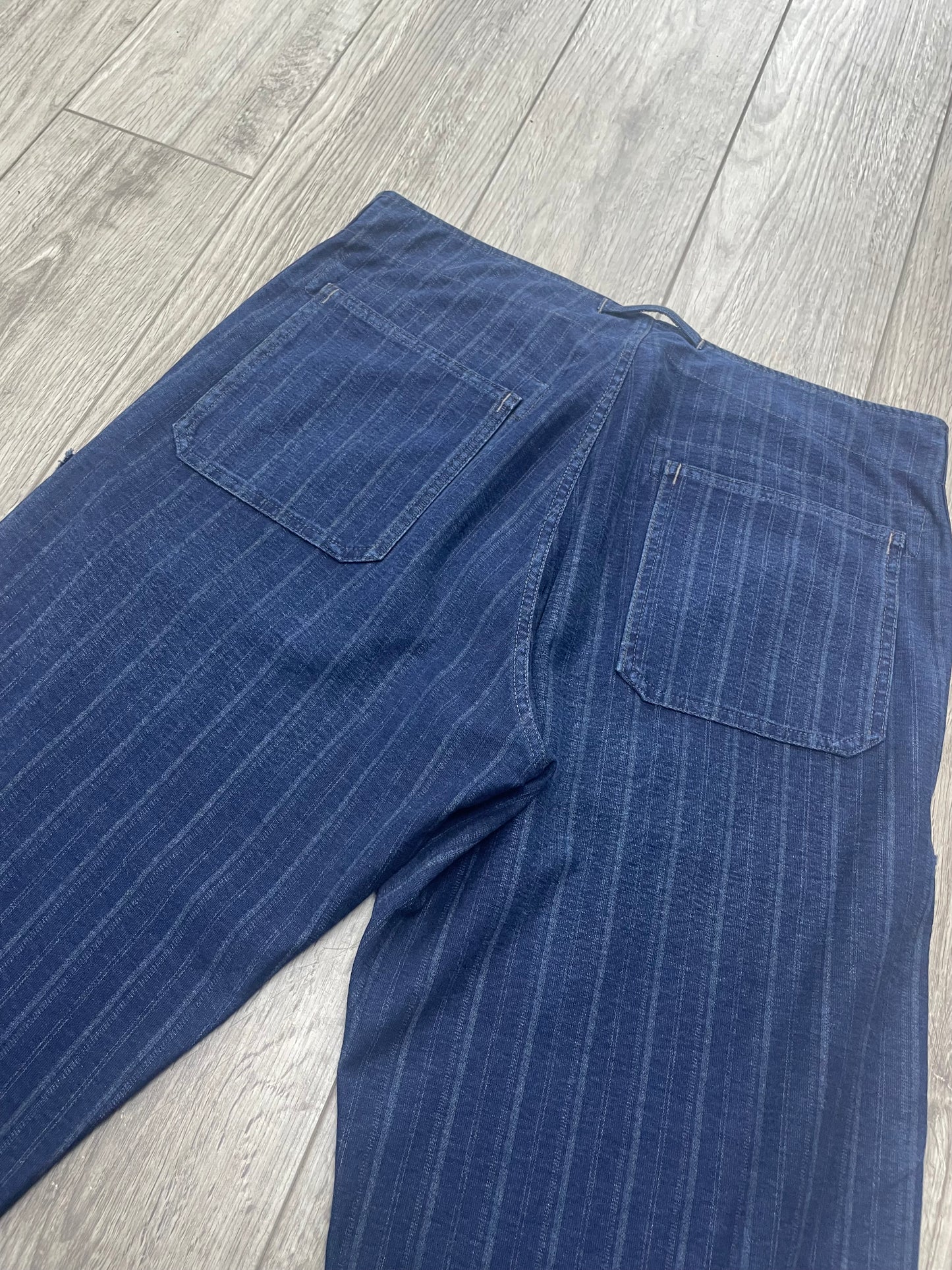 RRL Indigo Striped Jersey Drawstring Pants