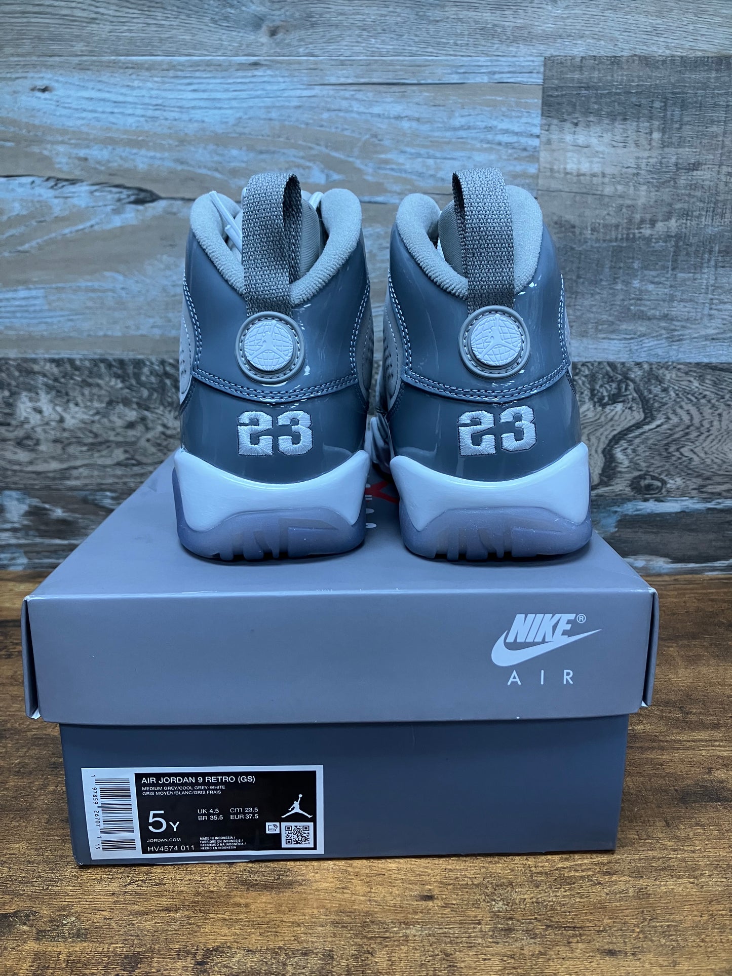 Jordan 9 Cool Grey Size 5y