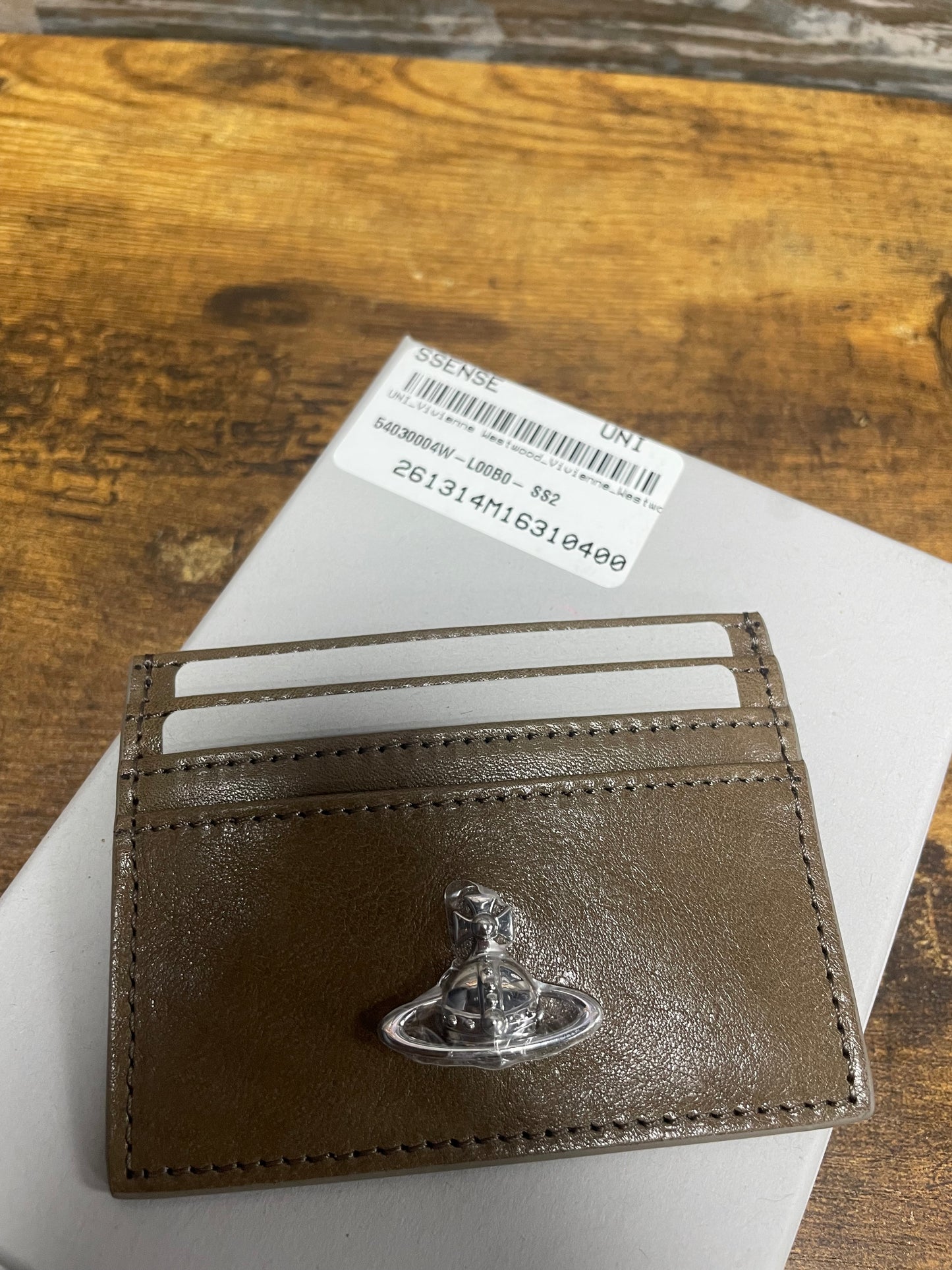 OS - Vivienne Westwood Brown Flat Card Holder