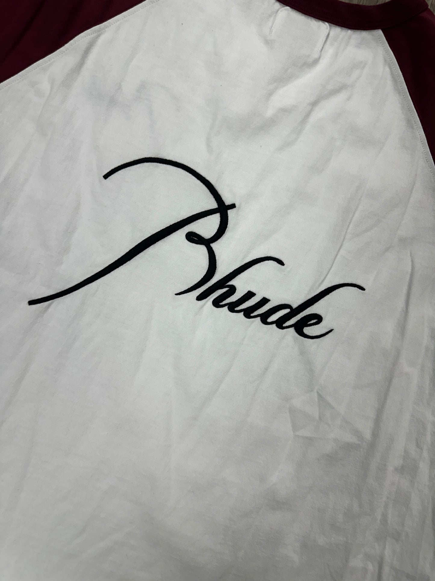 L - Rhude Logo Raglan Burgundy