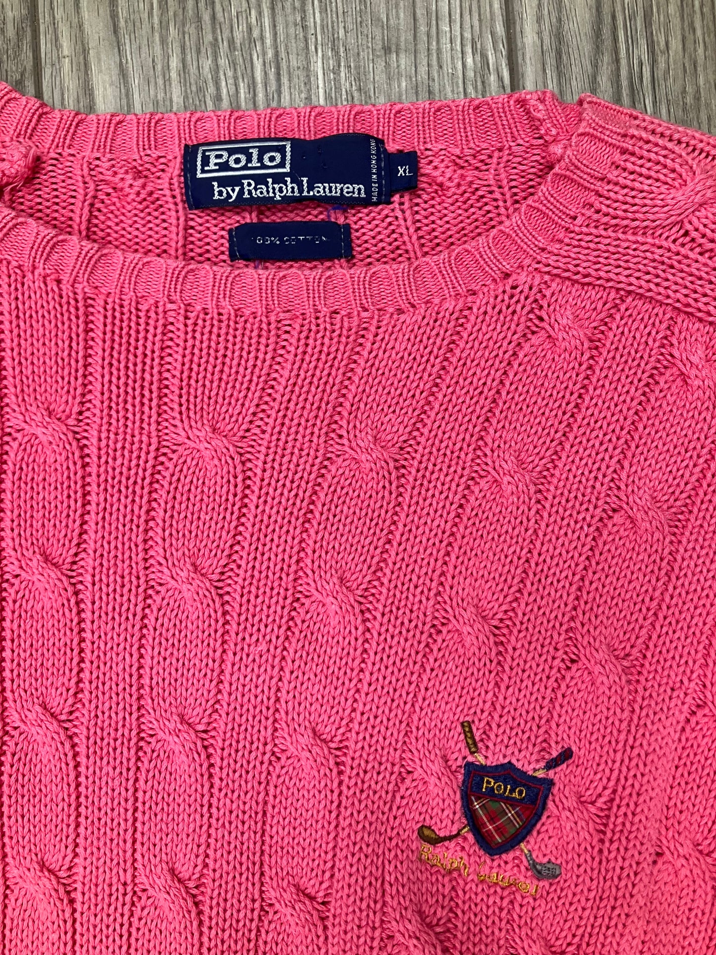 Polo cable knit Pink Size XL