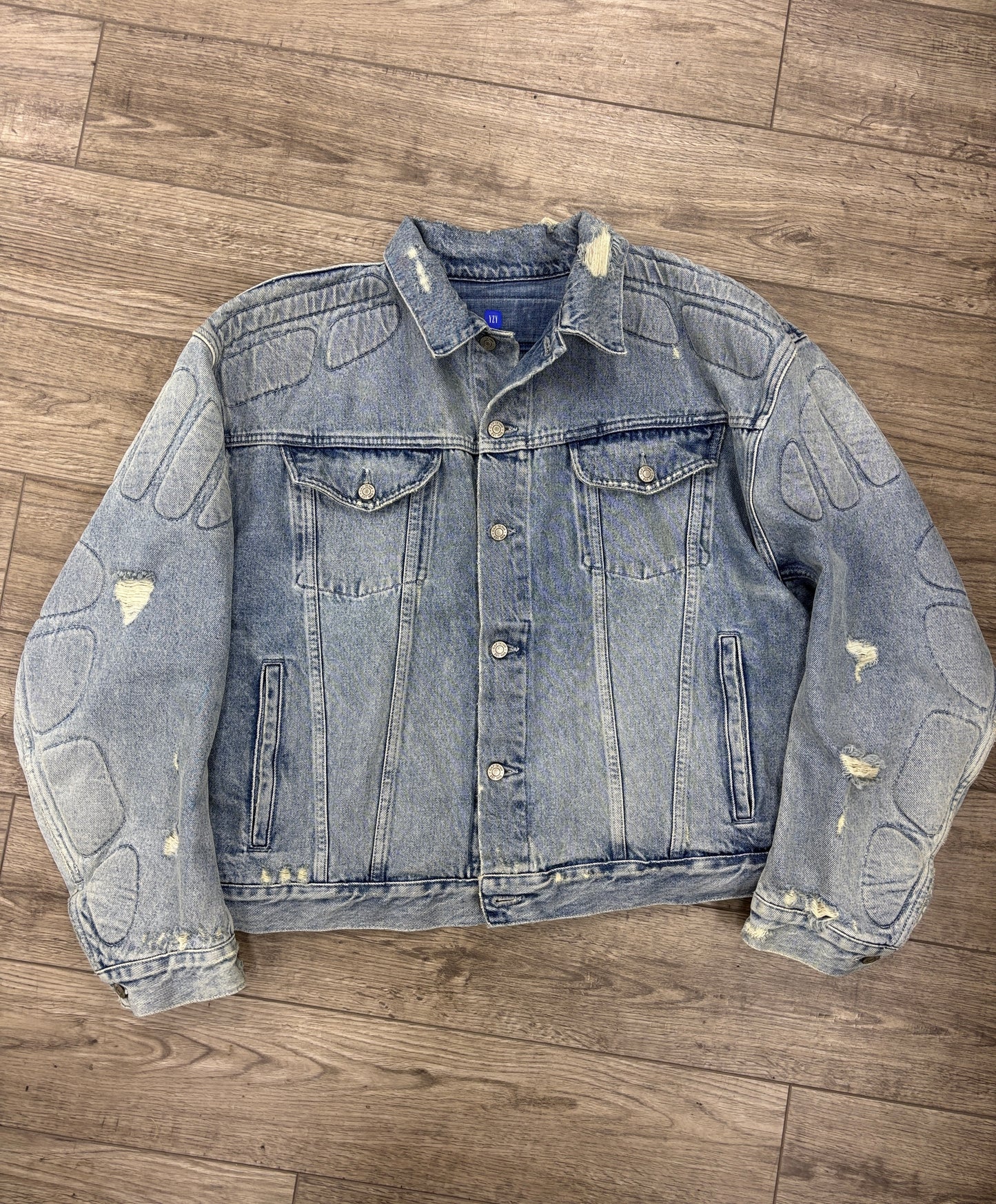 Yeezy gap padded denim moto jacket M