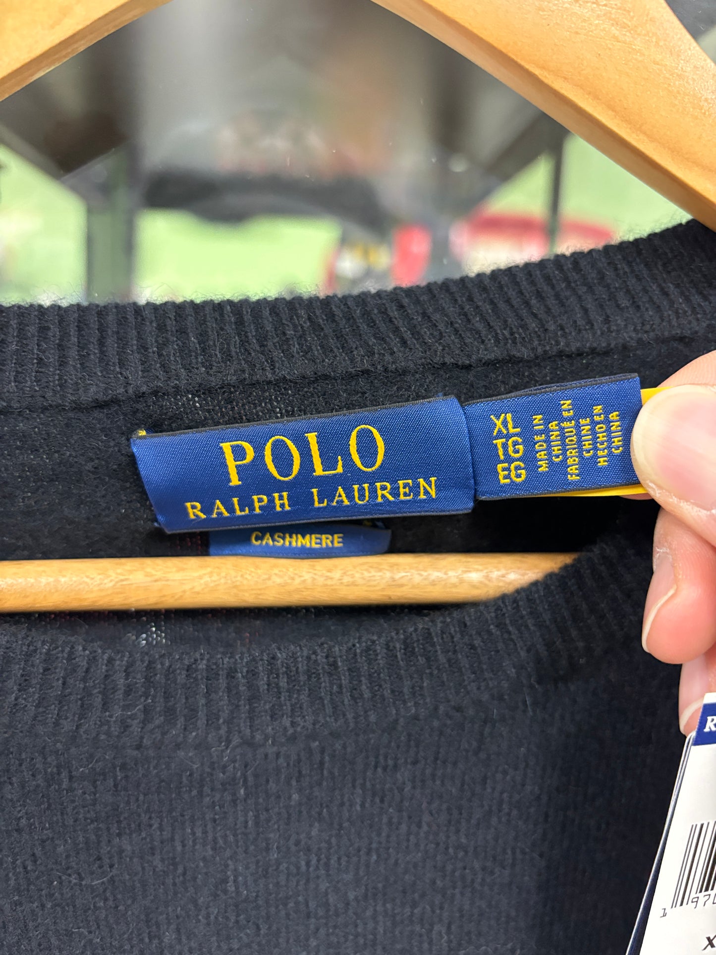 Polo Dalmatian dog cashmere sweater XL