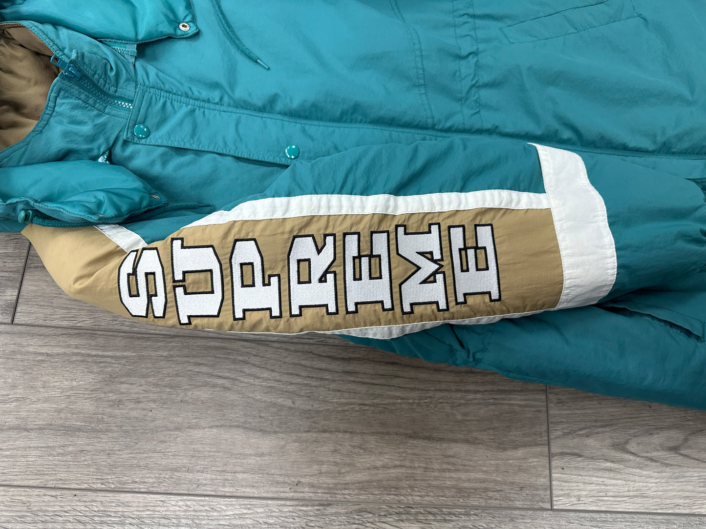 Supreme Sleeve Logo Parka Teal Size M