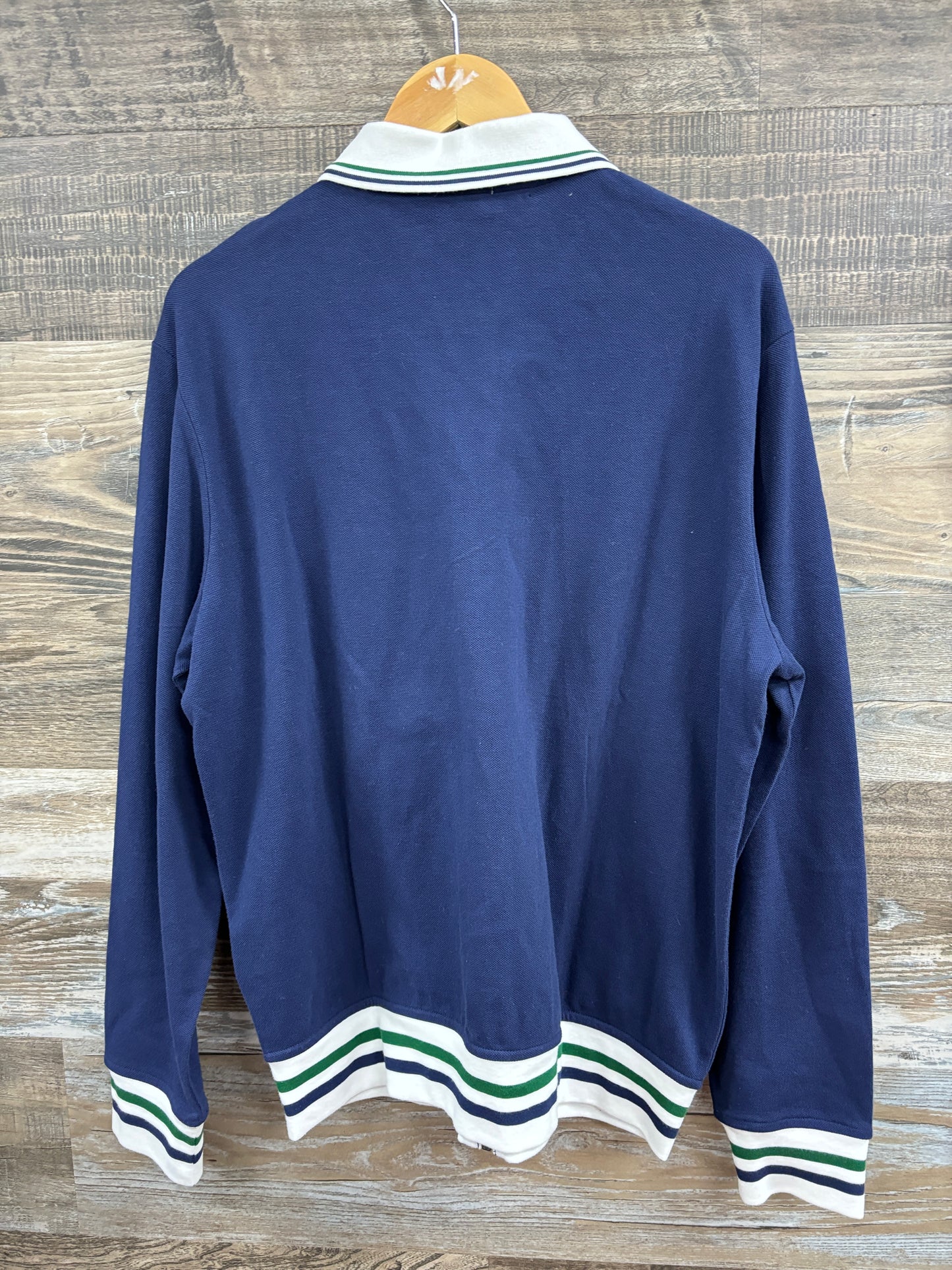 Polo tennis zip up pin stripe L