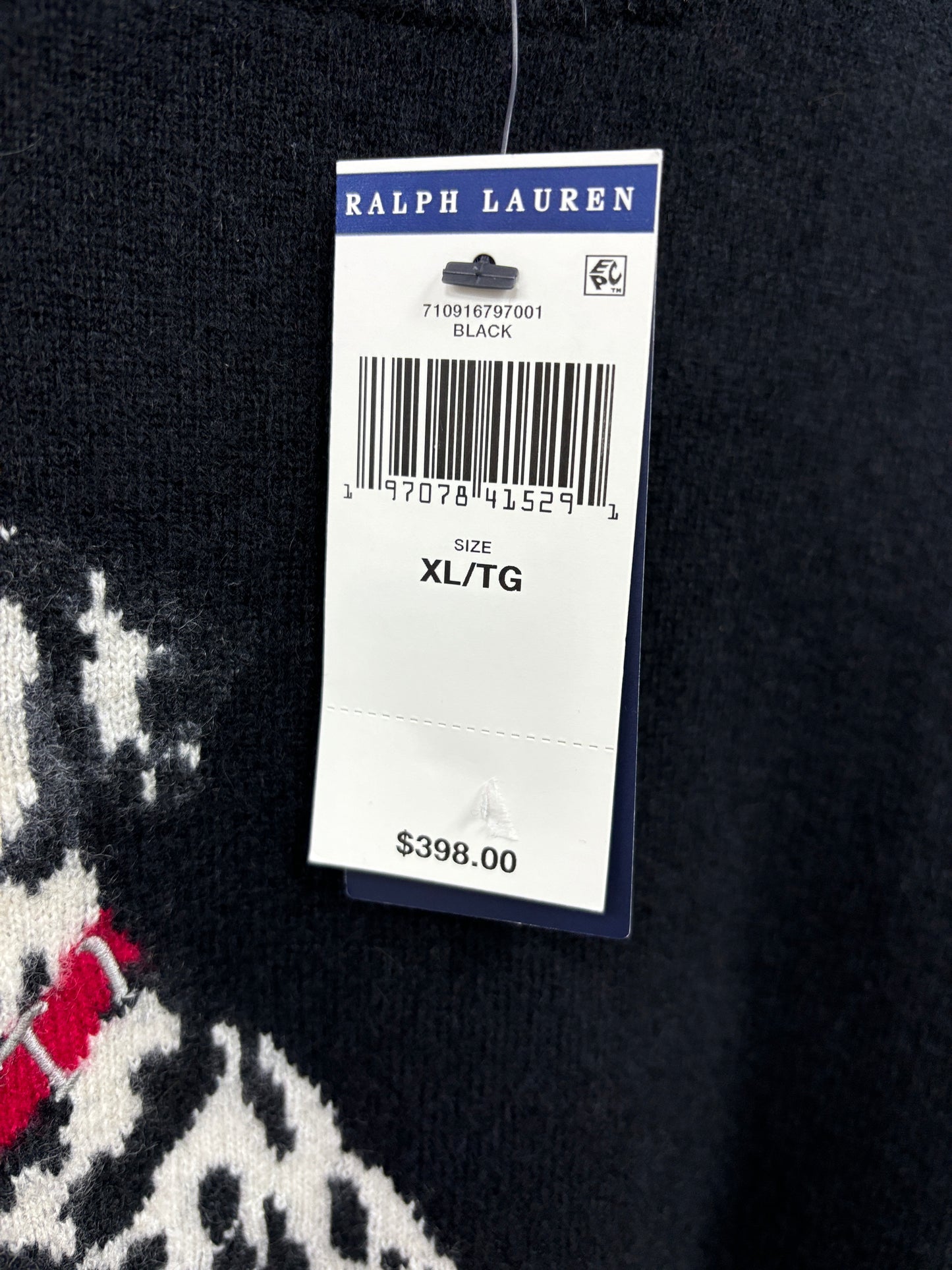 Polo Dalmatian dog cashmere sweater XL