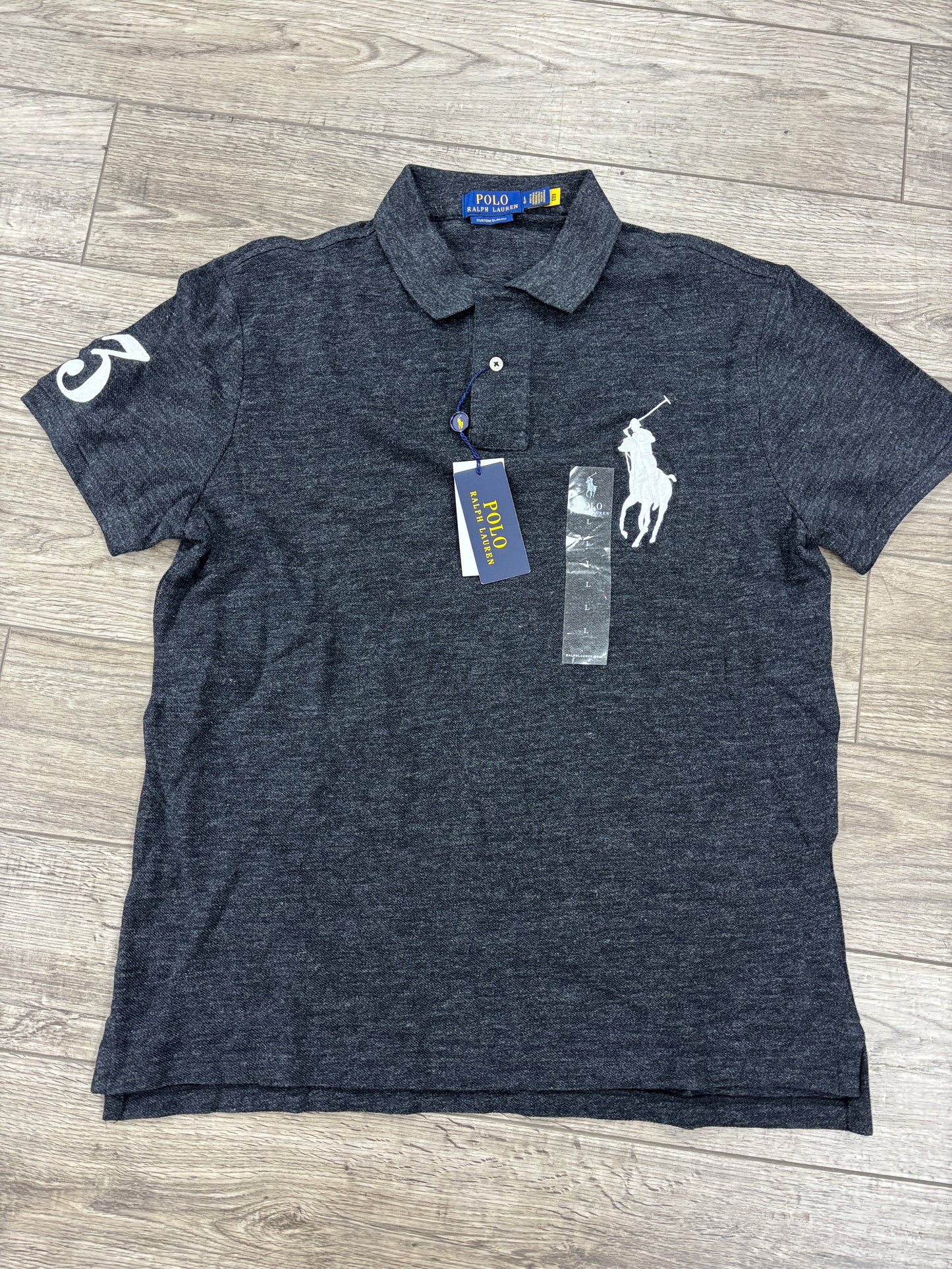 Polo Ralph Lauren black grey shirt L