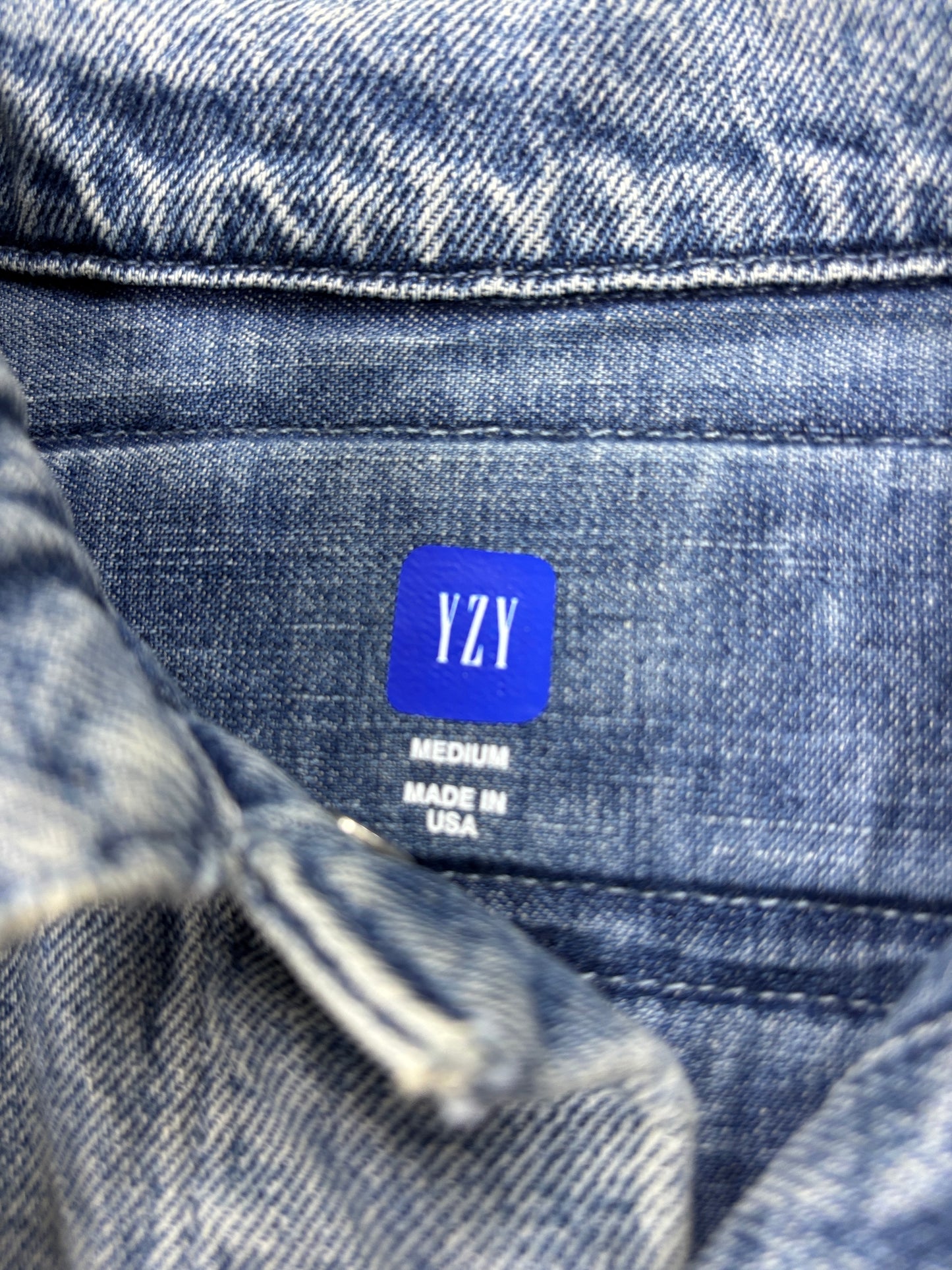 Yeezy gap padded denim moto jacket M