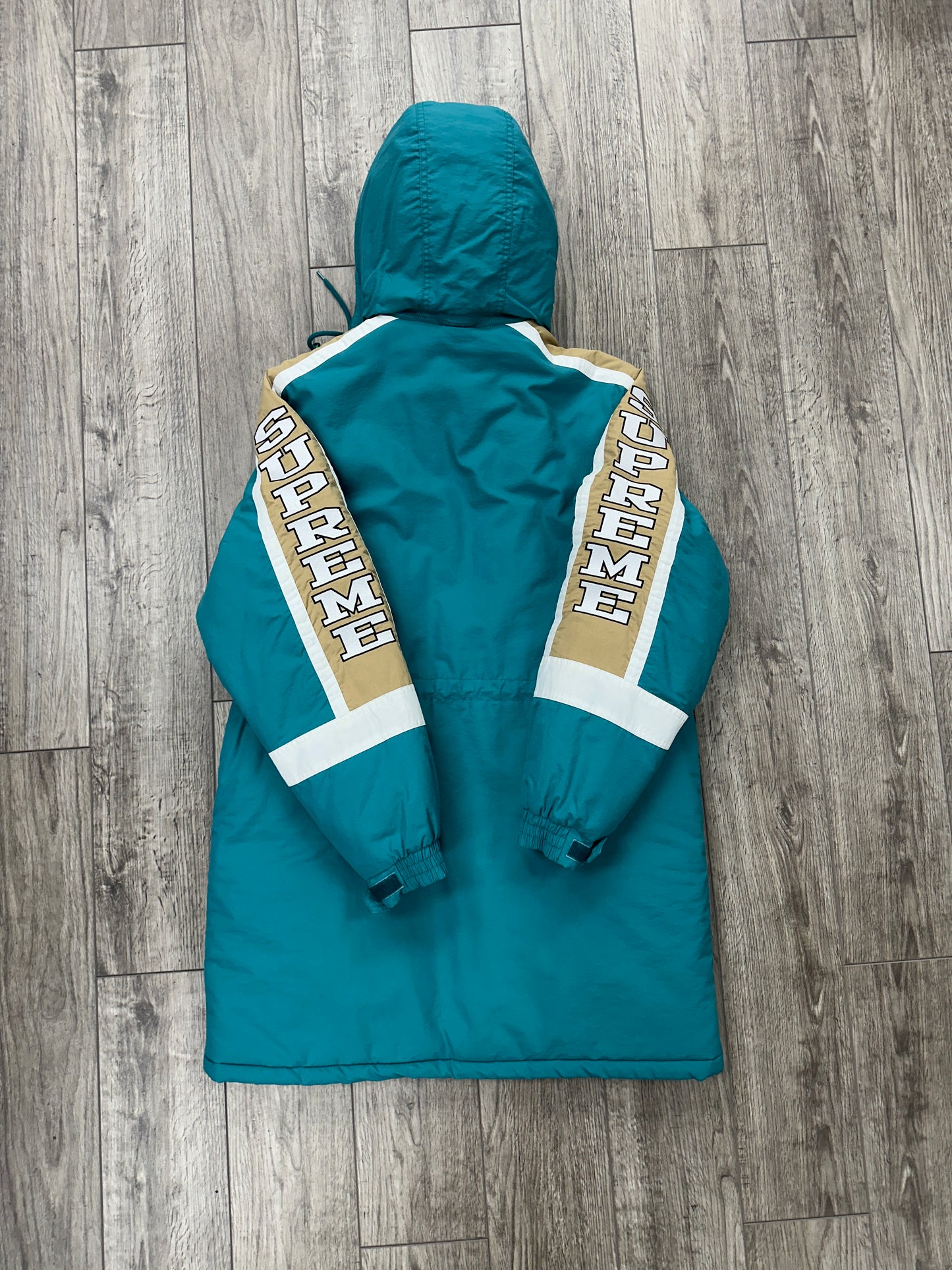 Supreme Sleeve Logo Parka Teal Size M