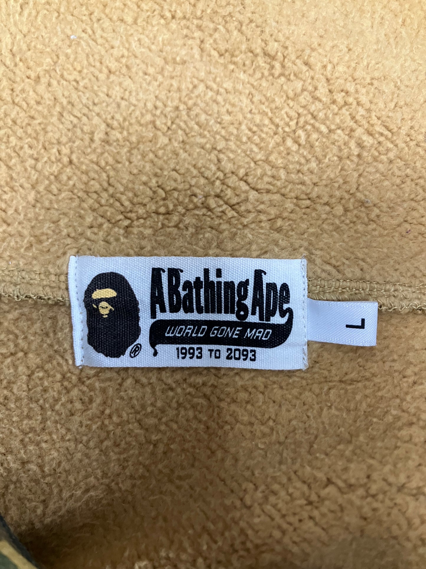 A Bathing Ape Camo Half Zipup Pullover L