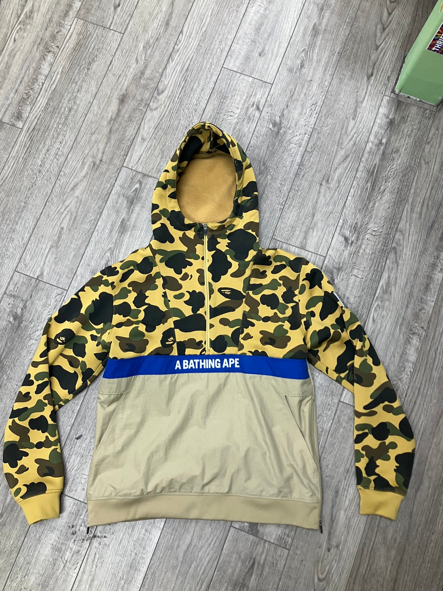 A Bathing Ape Camo Half Zipup Pullover L