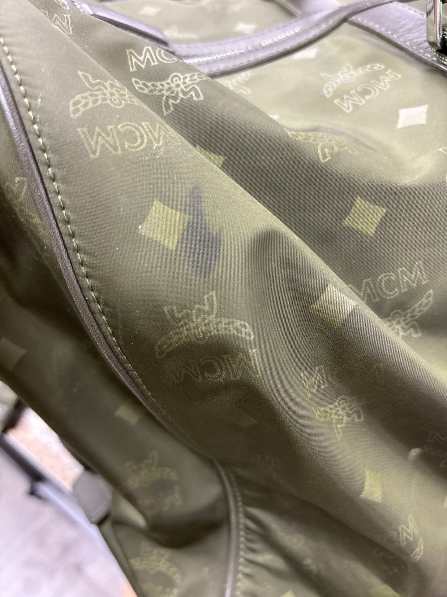MCM Green Nylon Duffle bag