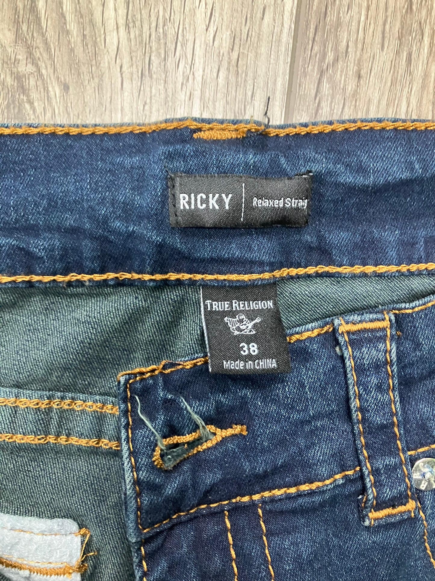 True Religion Navy Faded Jeans 38