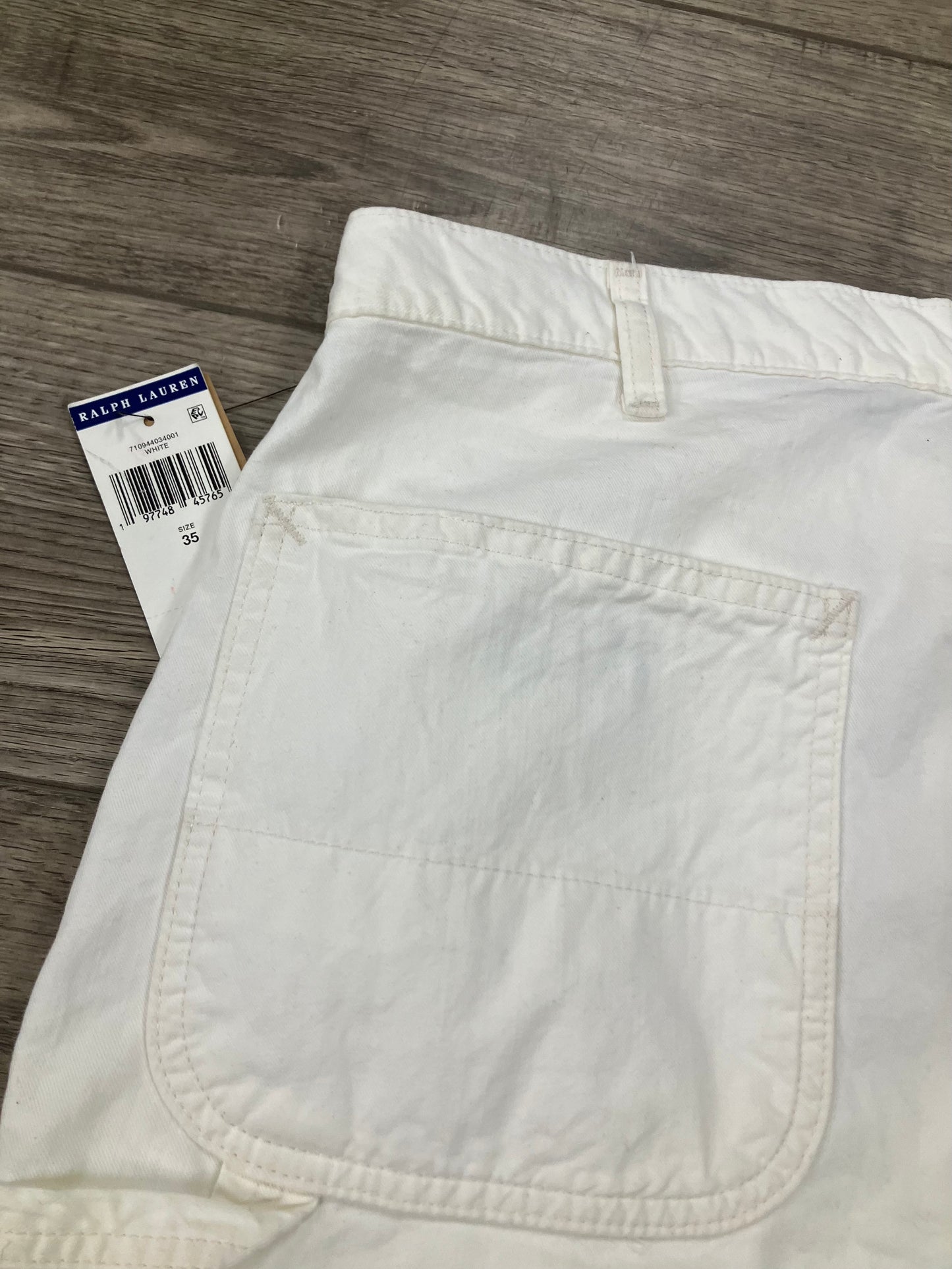 Polo Ralph Lauren White Carpenter Cut Up Shorts 35