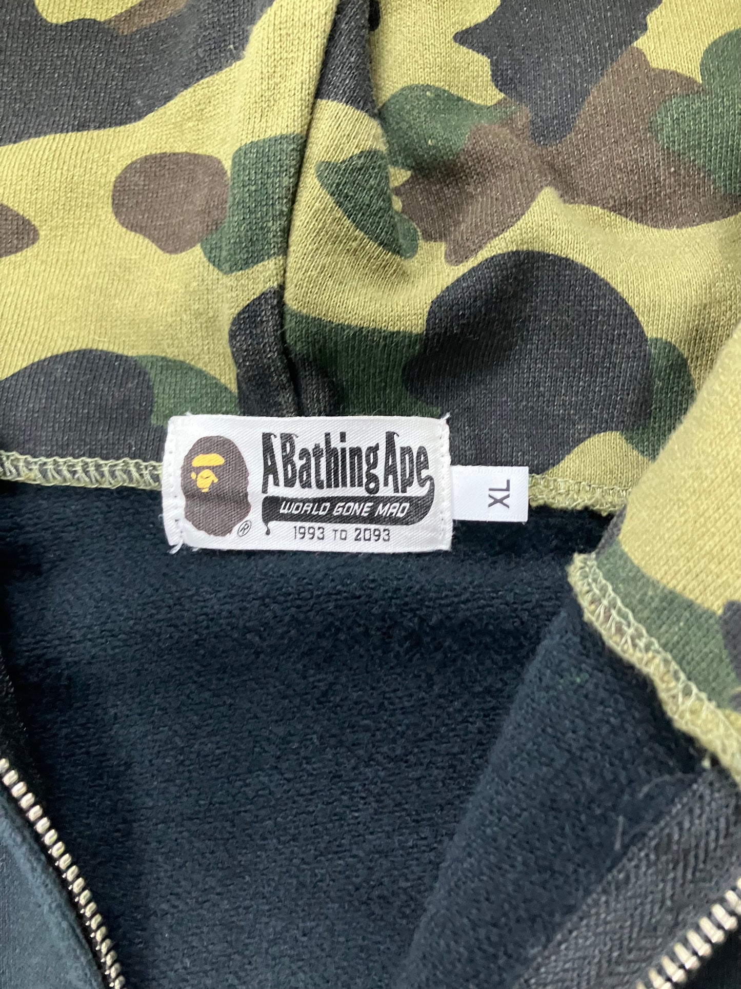 A Bathing Ape Embroidery Full Zip Hoodie Black L
