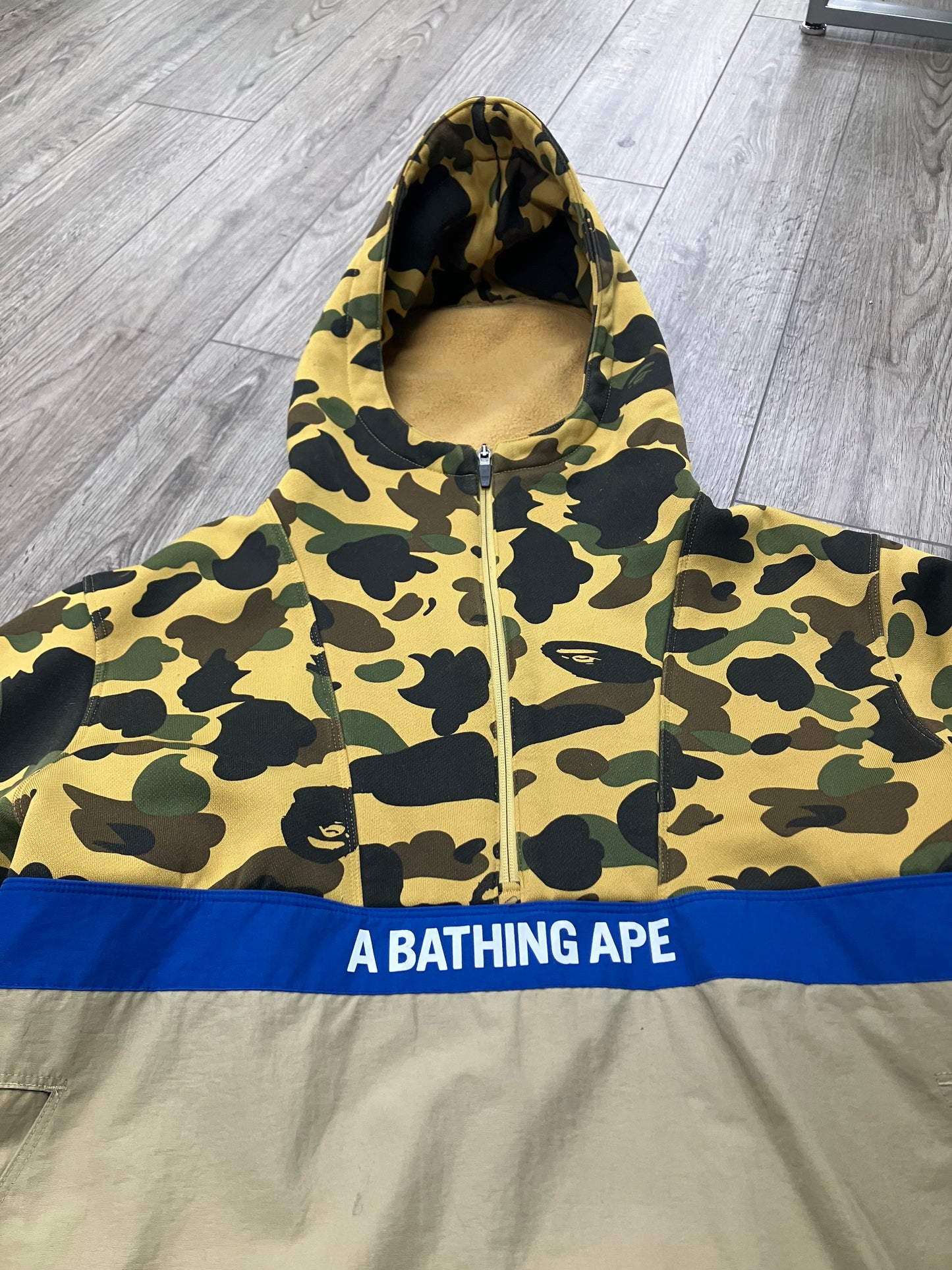 A Bathing Ape Camo Half Zipup Pullover L