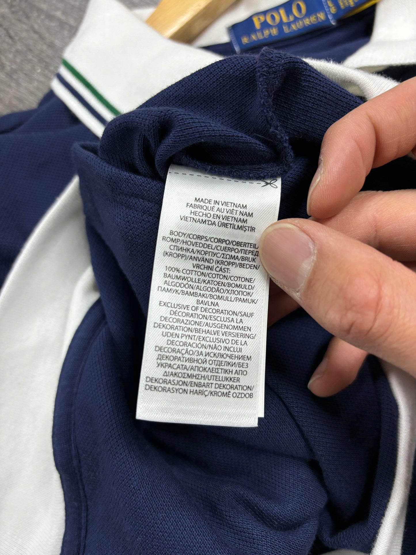 Polo tennis zip up pin stripe L