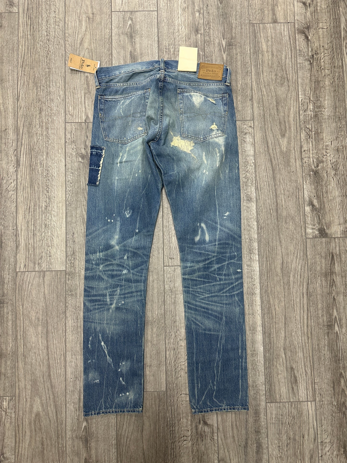 Polo RL Distressed koi fish Slim jeans Size 32x34 New