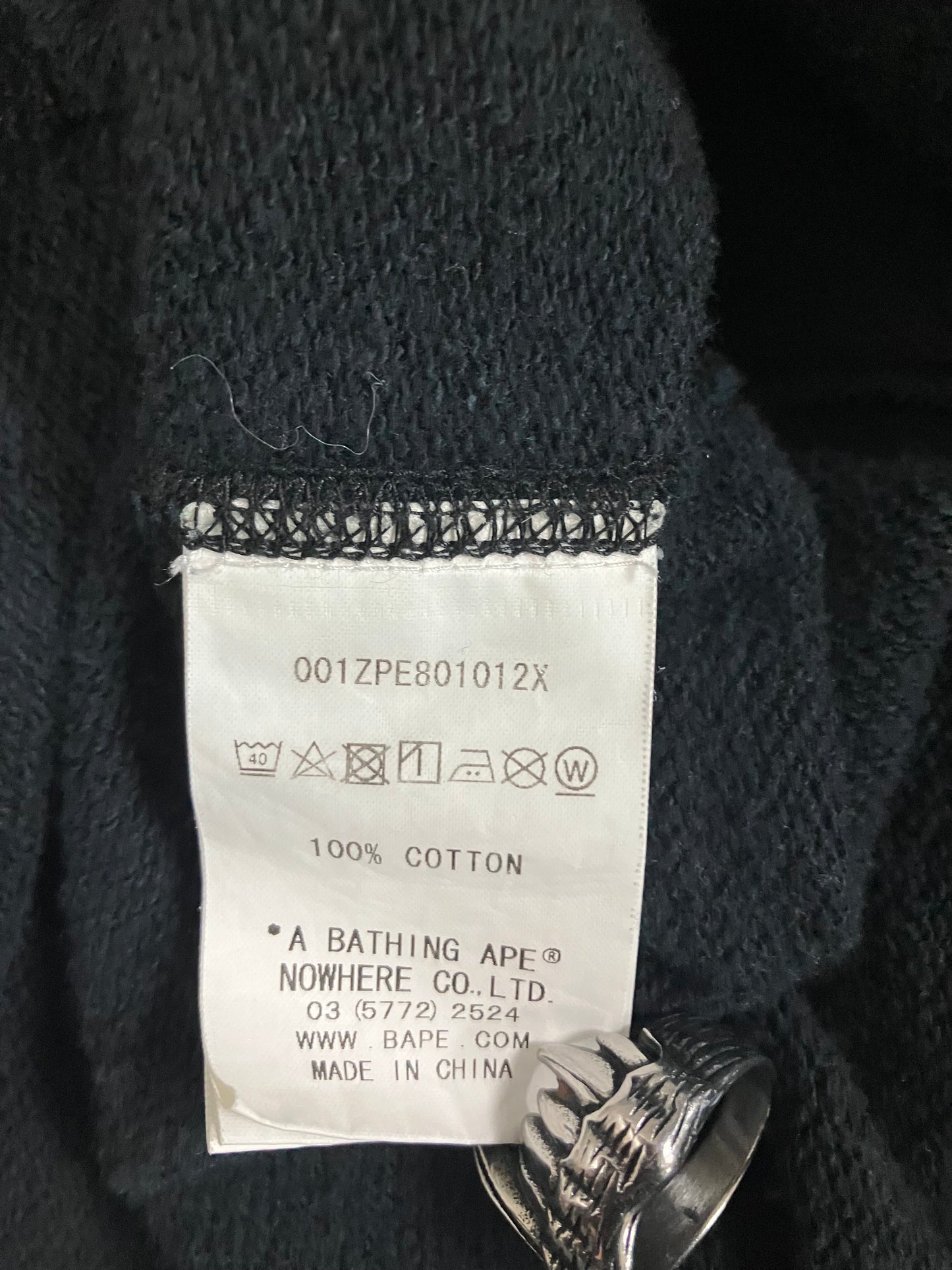 A Bathing Ape Embroidery Full Zip Hoodie Black L
