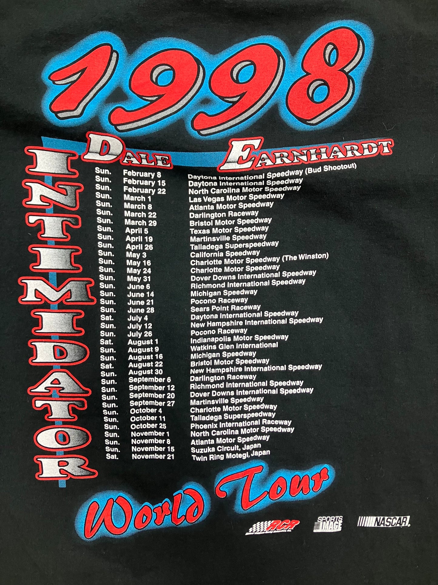 L-Dale Earnhardt 1998 World Tour Tee