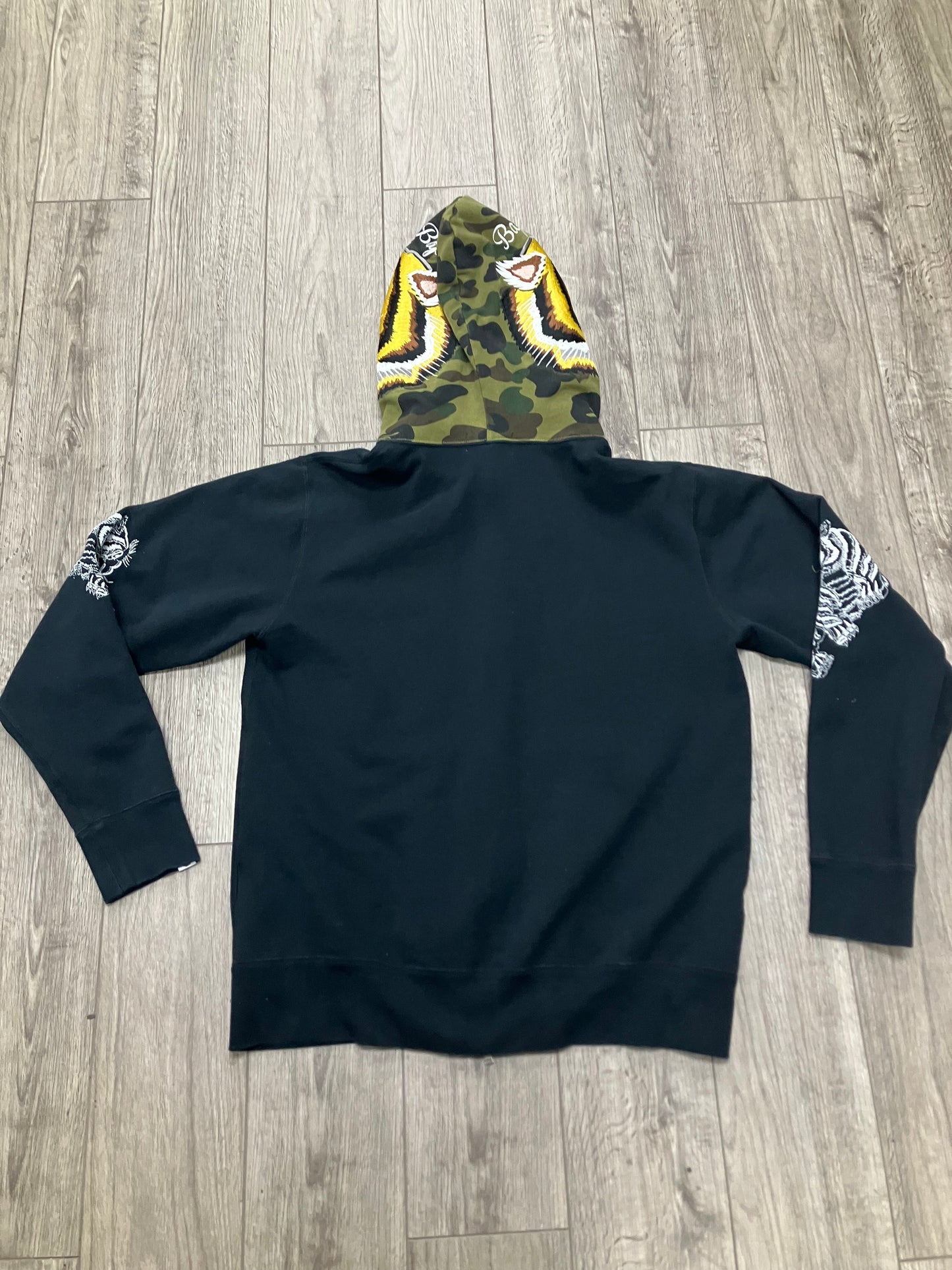 A Bathing Ape Embroidery Full Zip Hoodie Black L