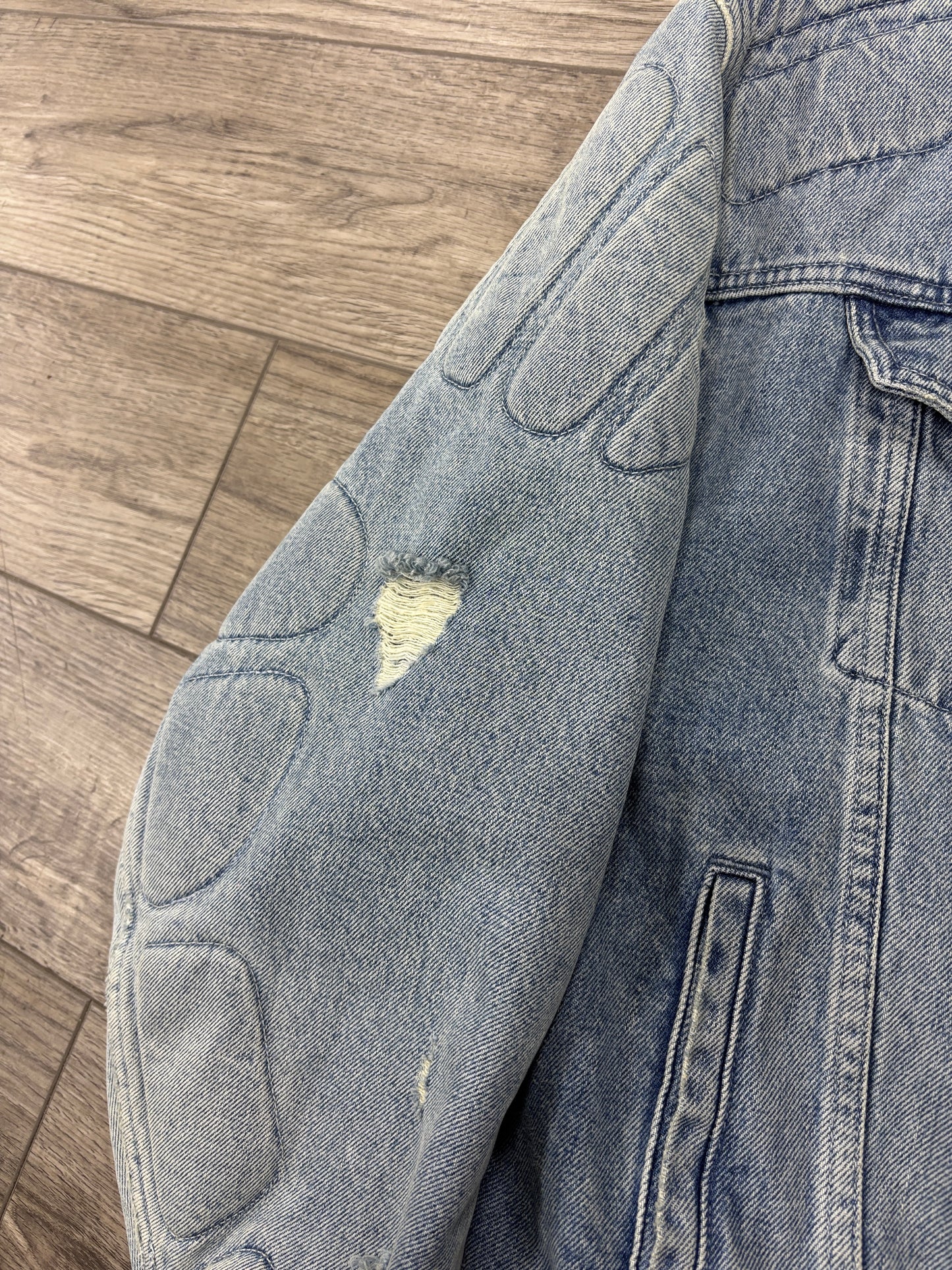Yeezy gap padded denim moto jacket M