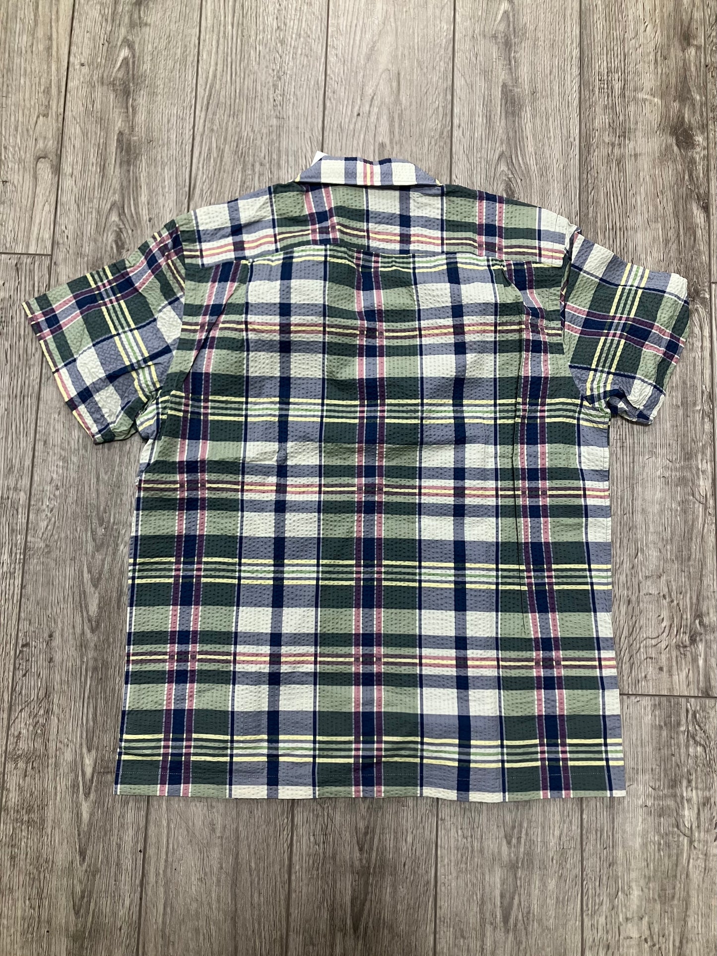RRL Ralph Lauren Madras Print Seersucker Camp Shirt Size M