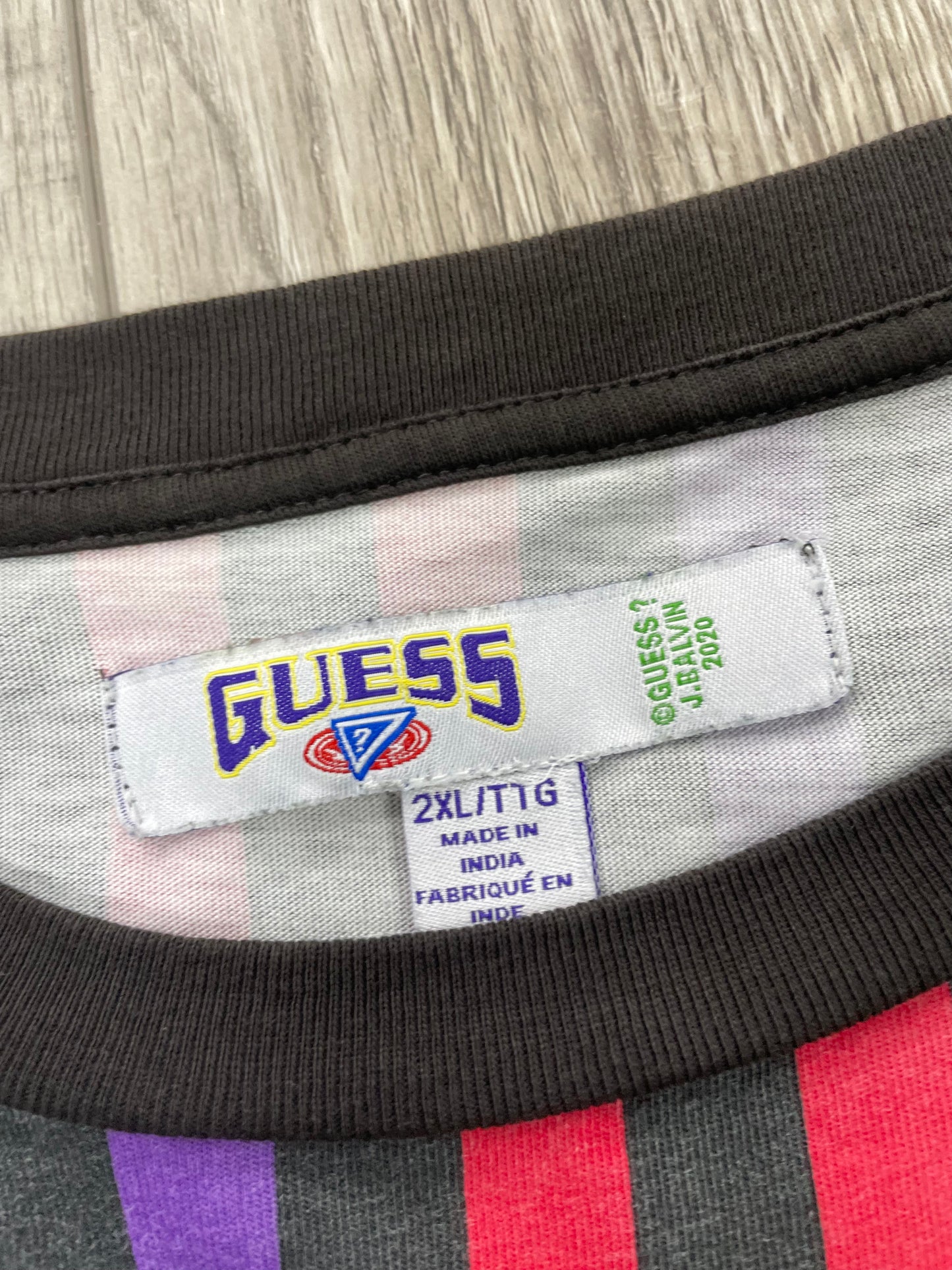 Guess X Jbalvin Multi-Colored Striped Shirt Size XXL