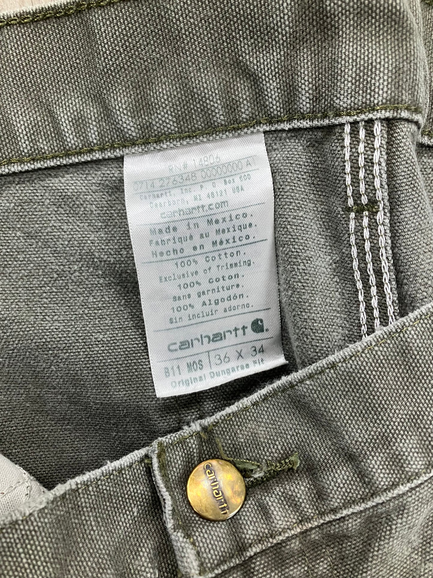 36-Carhartt Faded Gray Carpenter Pants