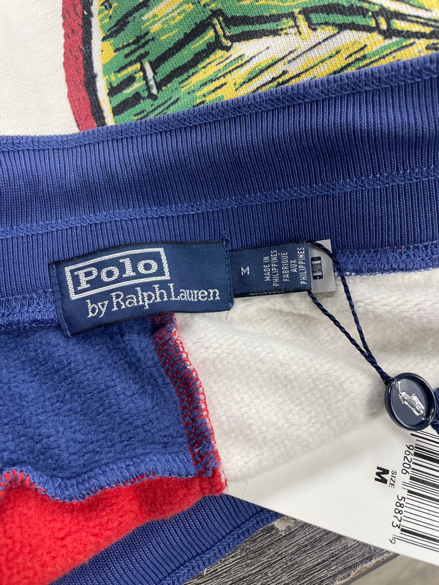 M - Polo Ralph Lauren Patchwork Fleece Graphic Shorts