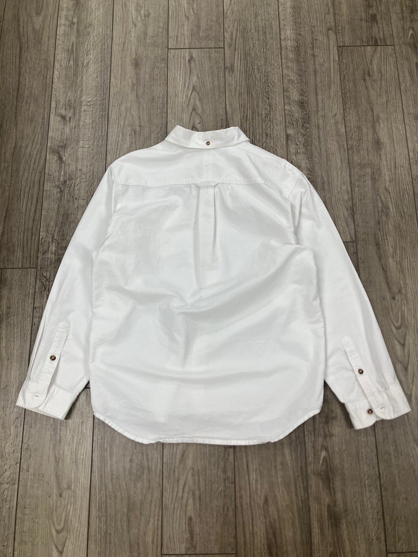 S-Nike White Cotton Button Up