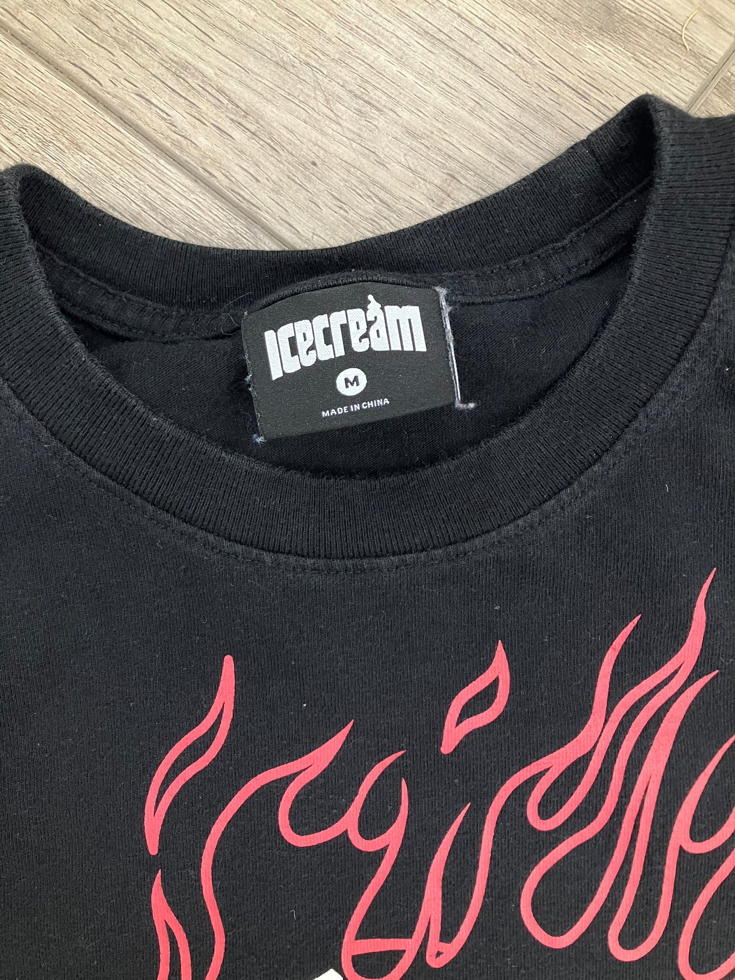 M-ice cream flaming logo tee