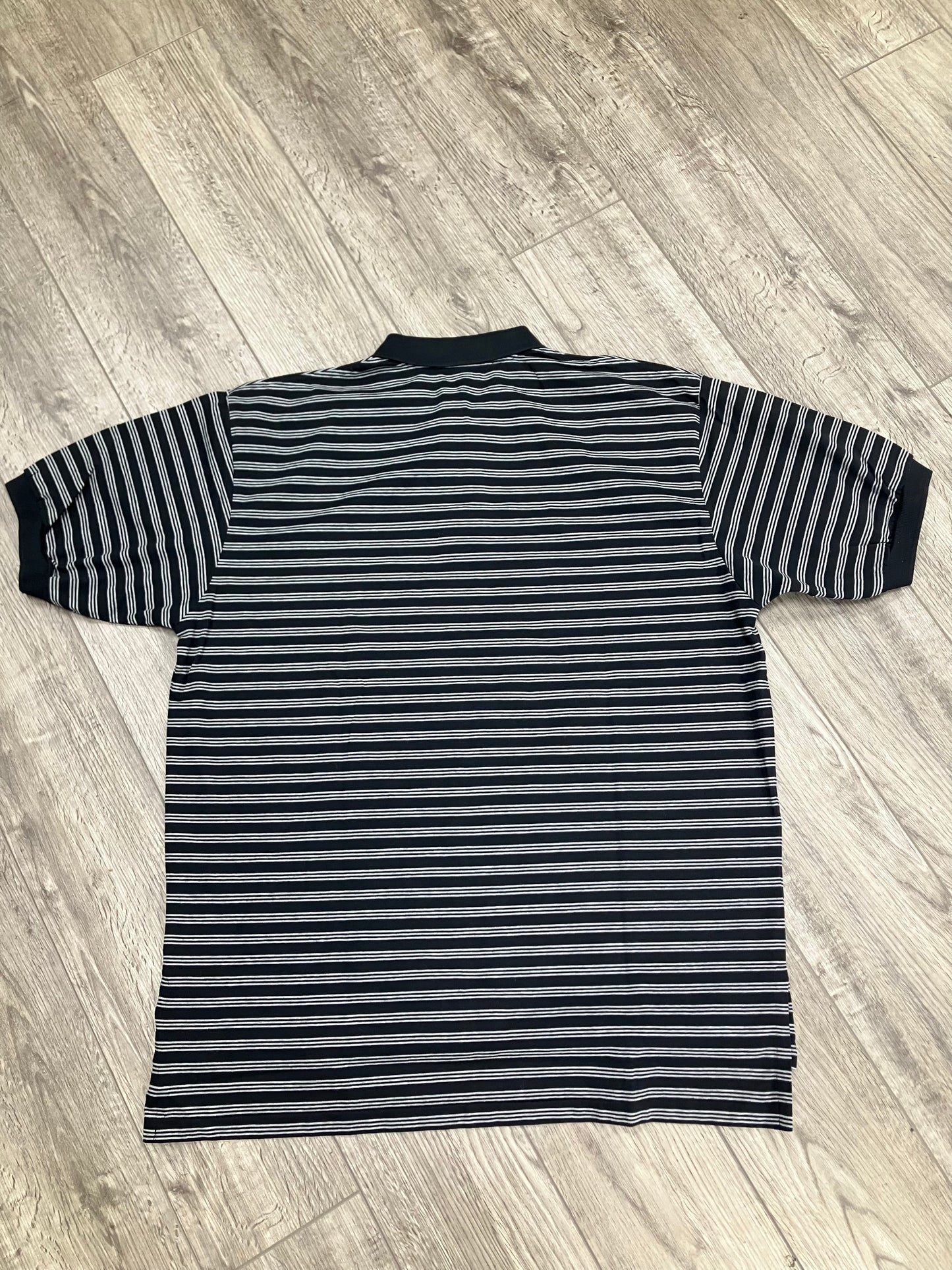 L-Polo Black White Striped shirt