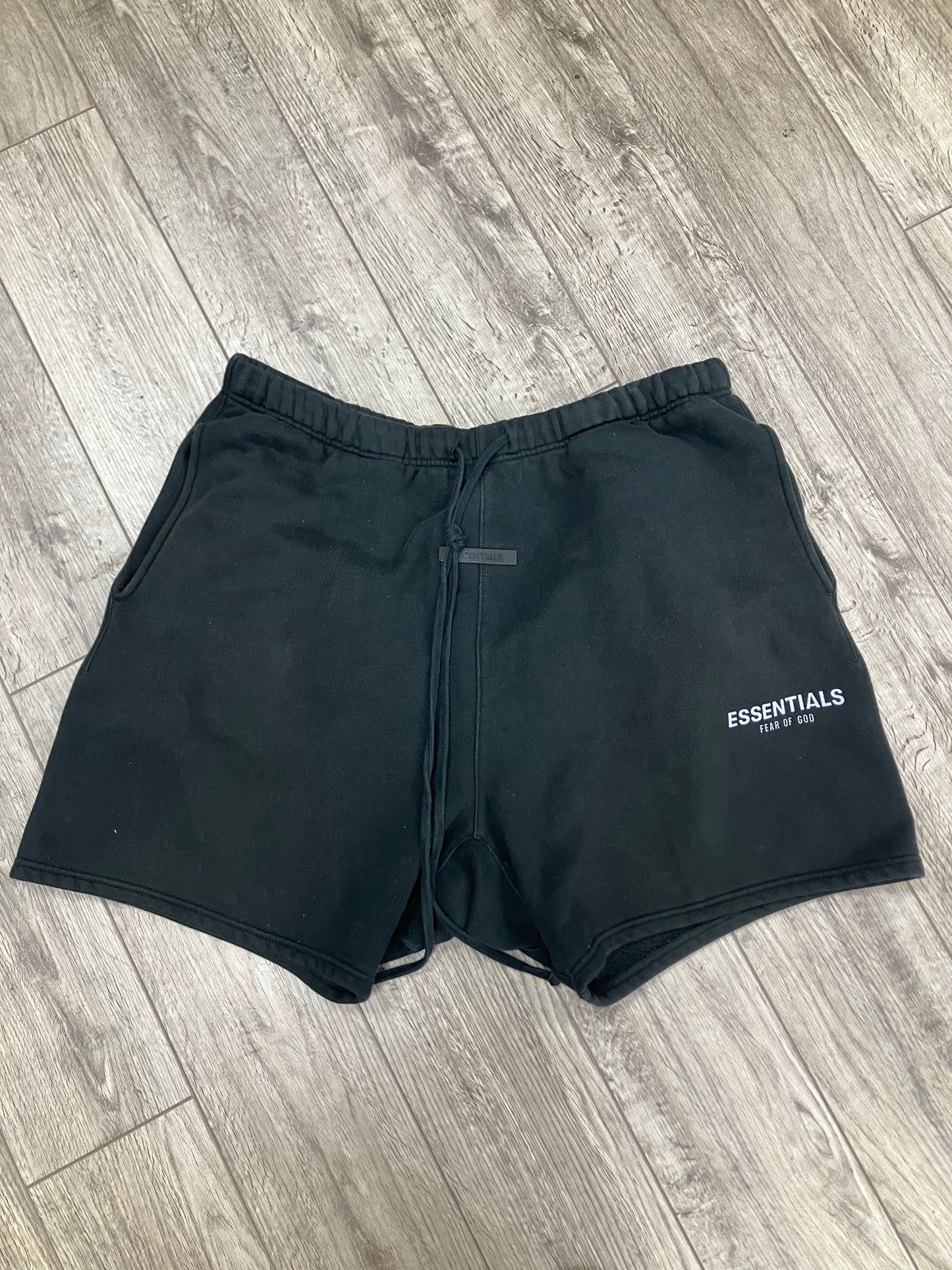 XL-Fear Of God Essentials Black Cotton Shorts