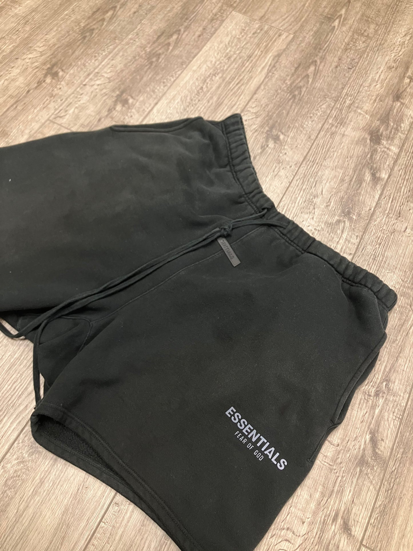 XL-Fear Of God Essentials Black Cotton Shorts