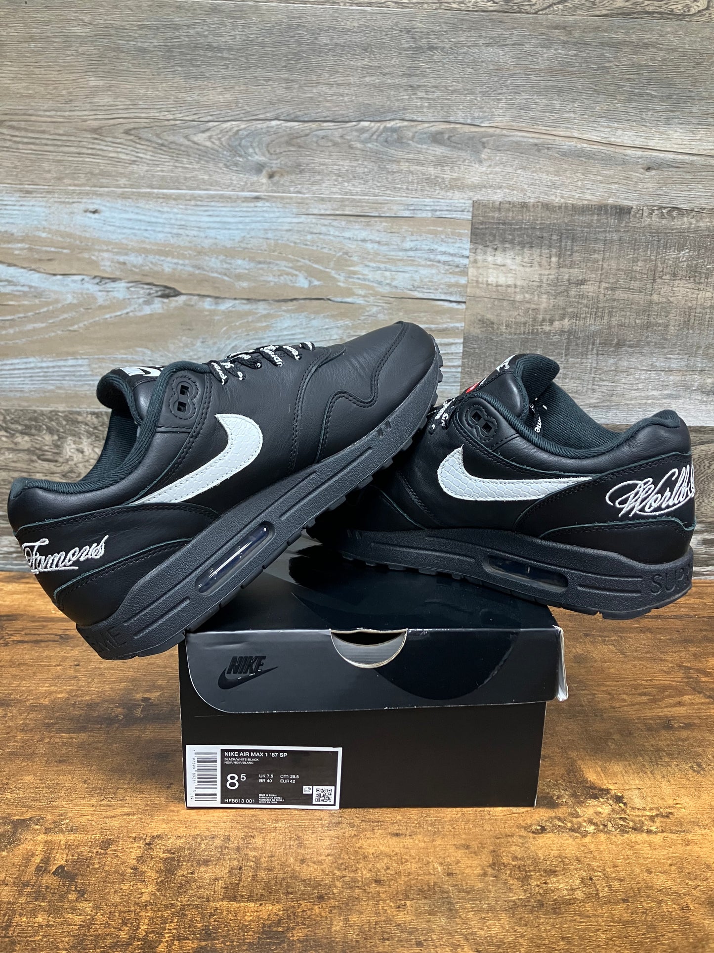 8.5-Supreme Air Max 1 Black