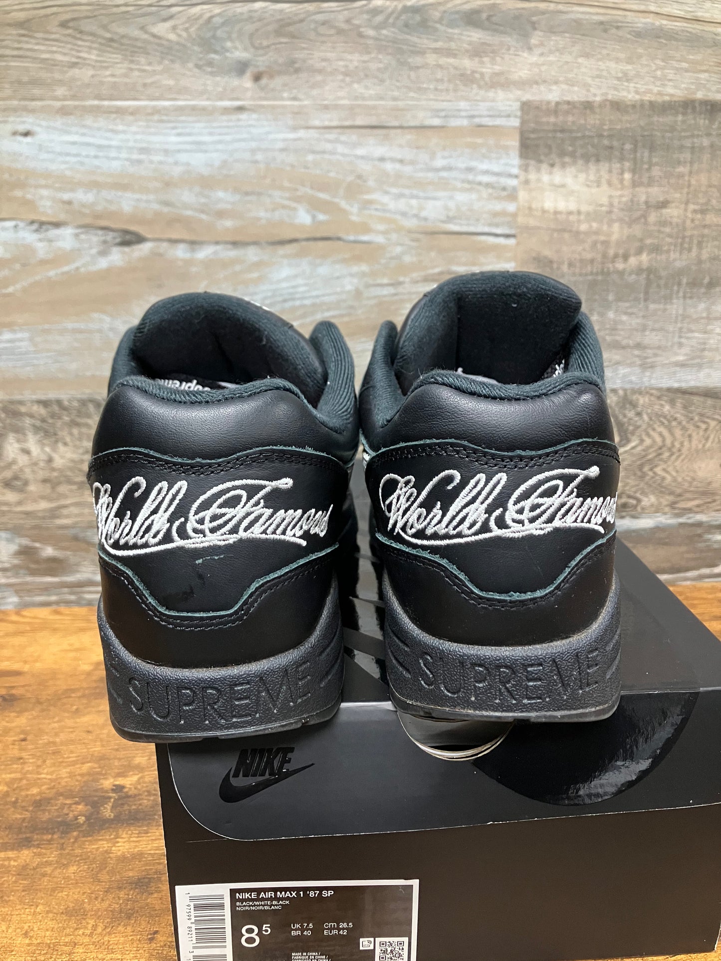 8.5-Supreme Air Max 1 Black