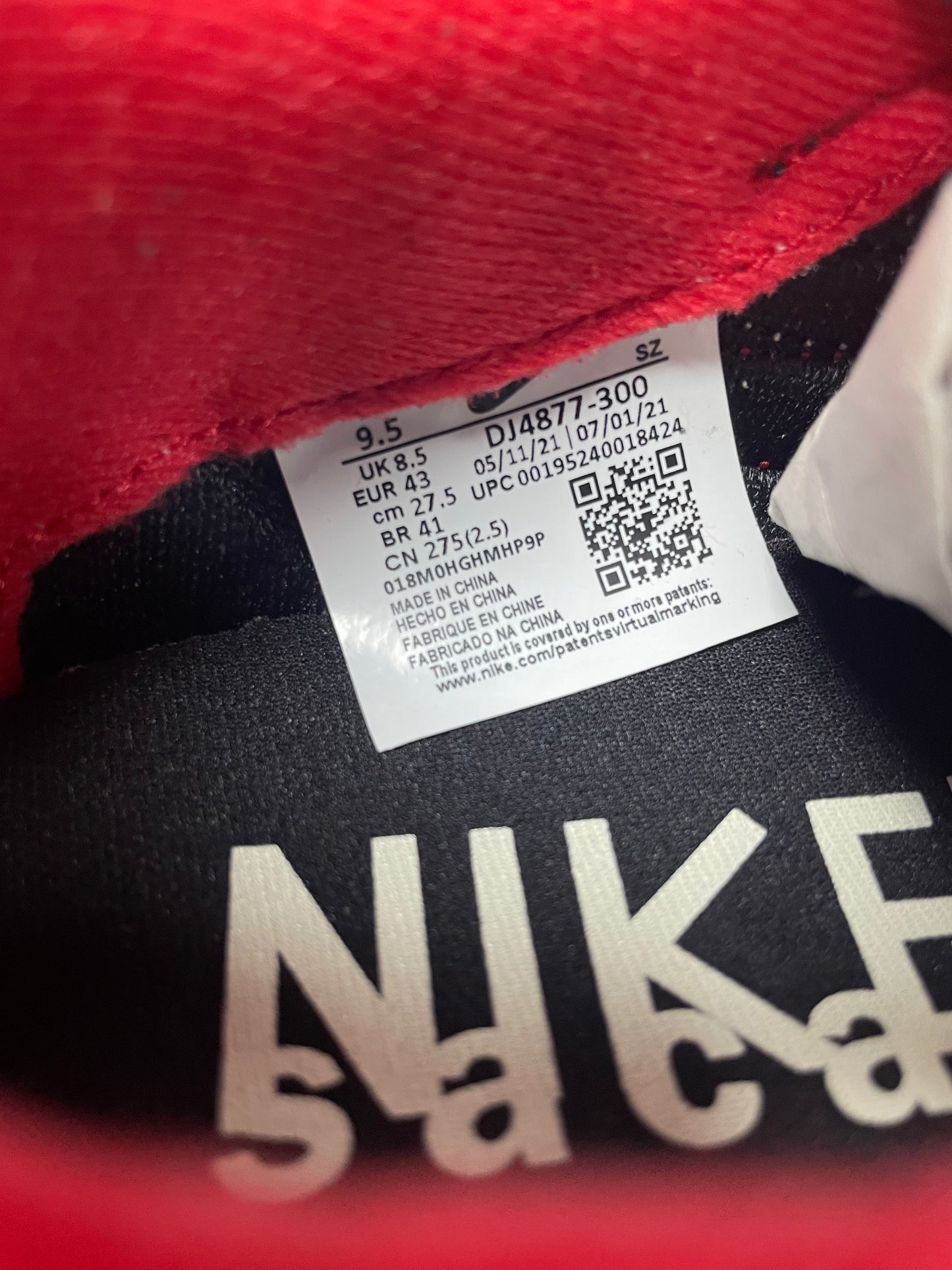 9.5-Sacai Undercover Nike LDWaffle Red/Midnight