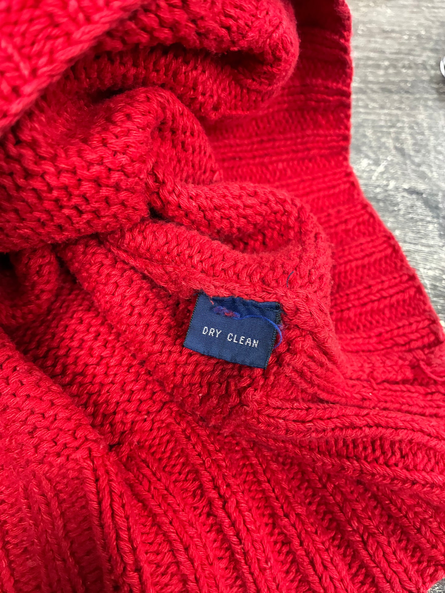 M - Vintage Polo Ralph Lauren Red “Take A Seat” Bear Knit Sweater