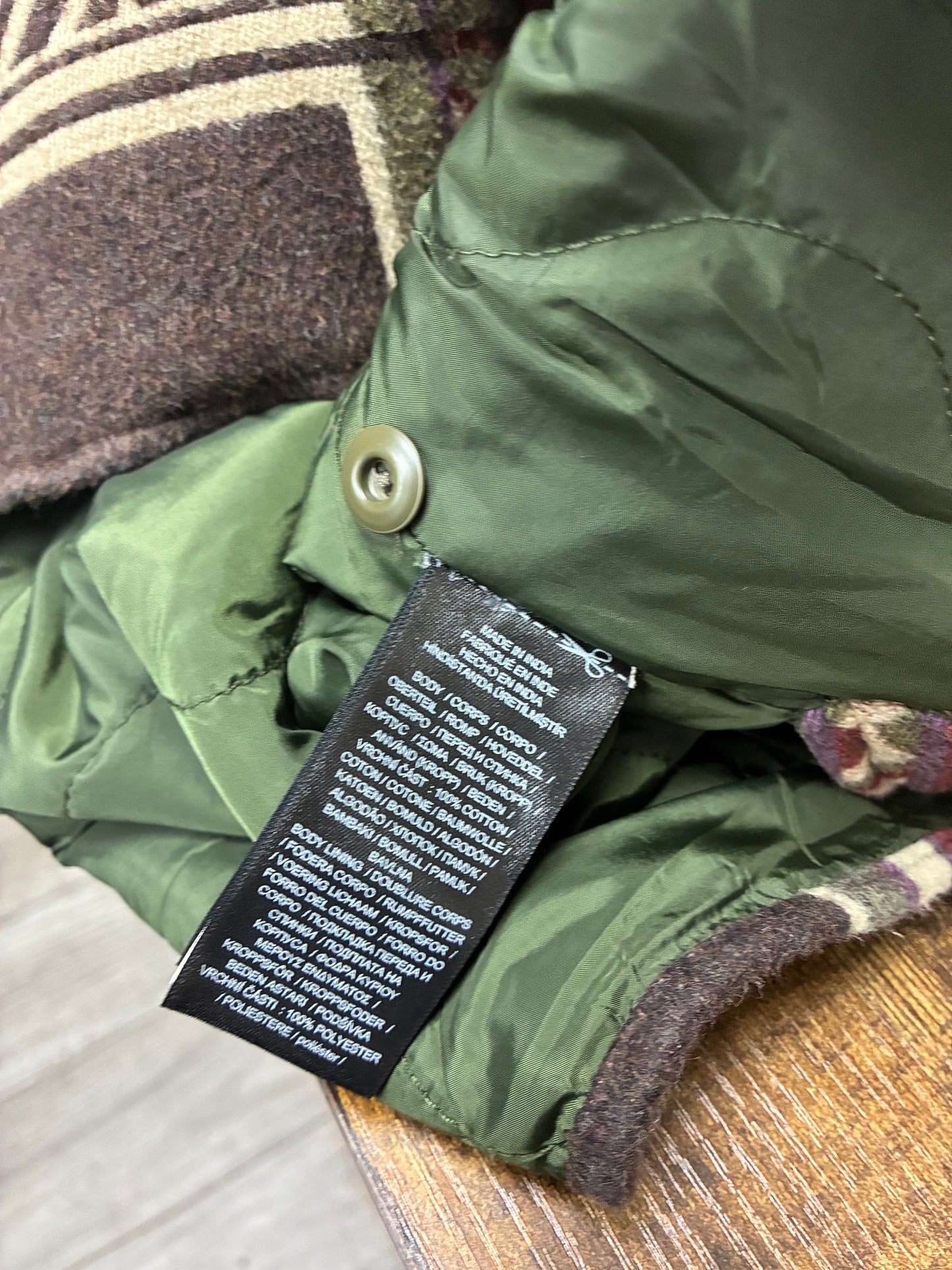 M - Double RL (RRL) Padded Jacquard Flannel Overshirt